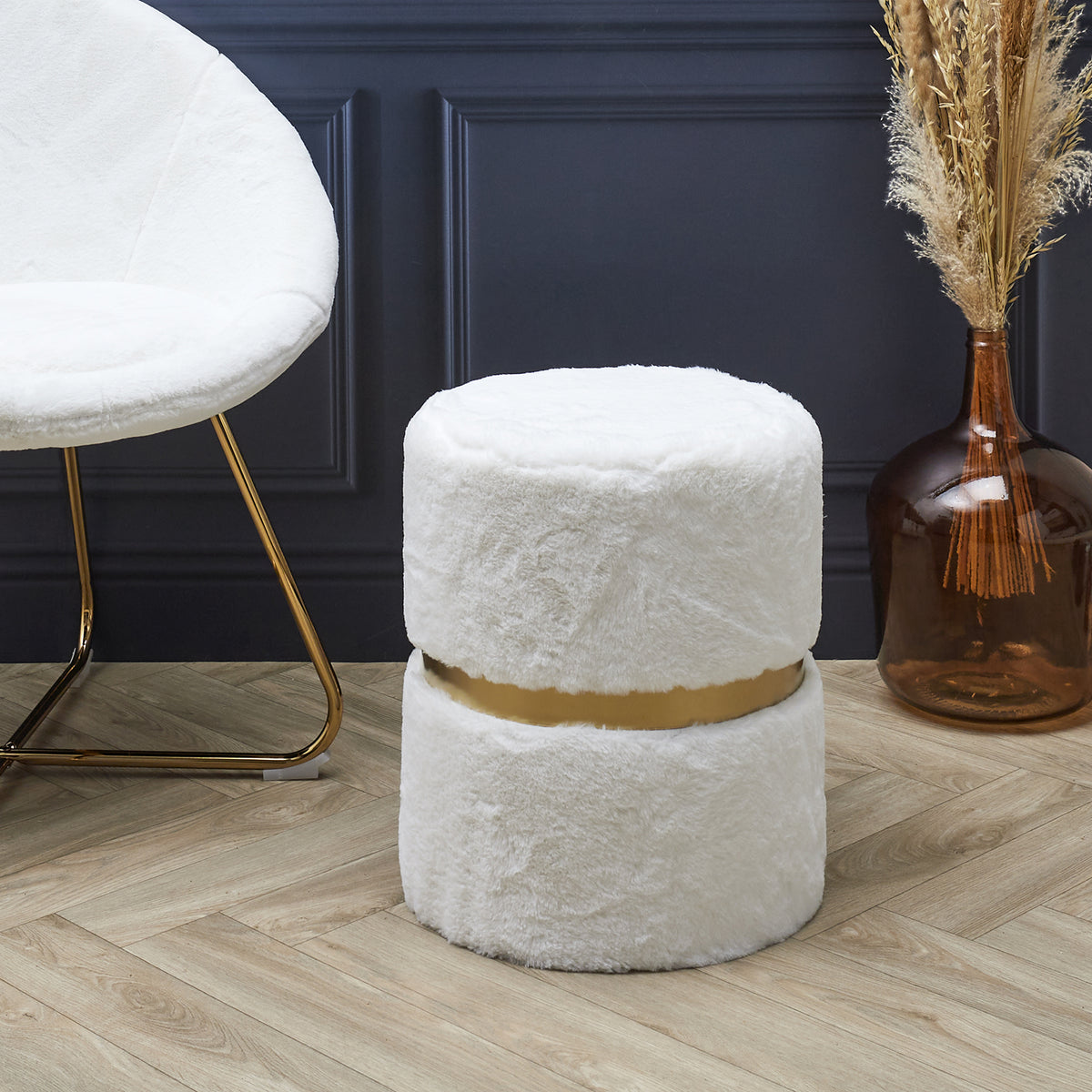 Pouf Imitation Fourrure Aurea