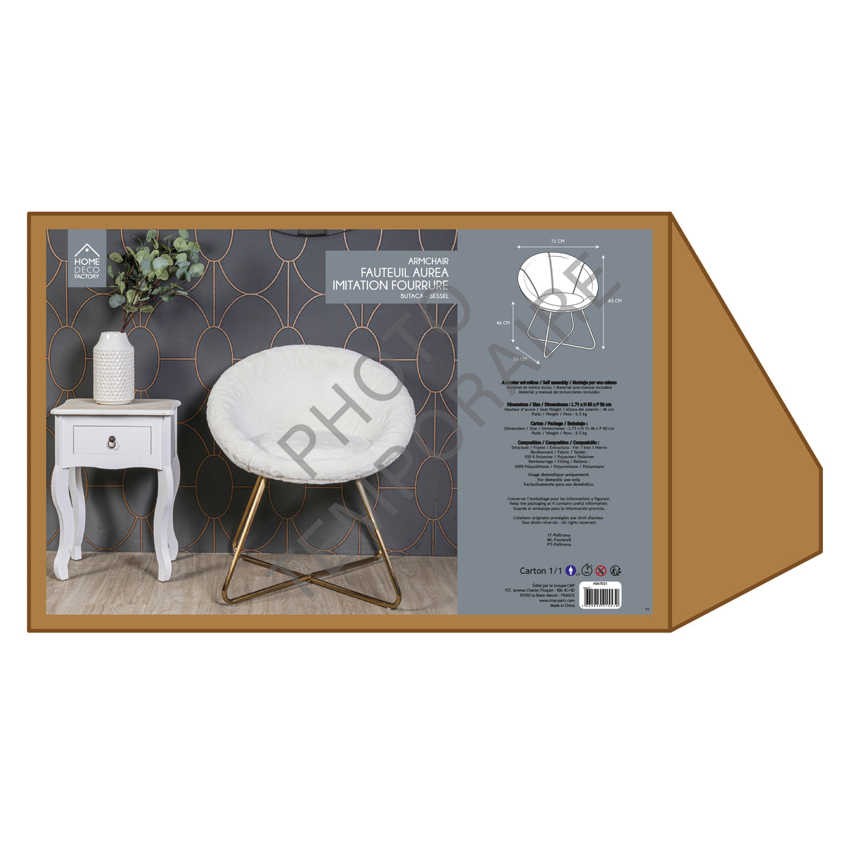 Fauteuil Imitation Fourrure Aurea
