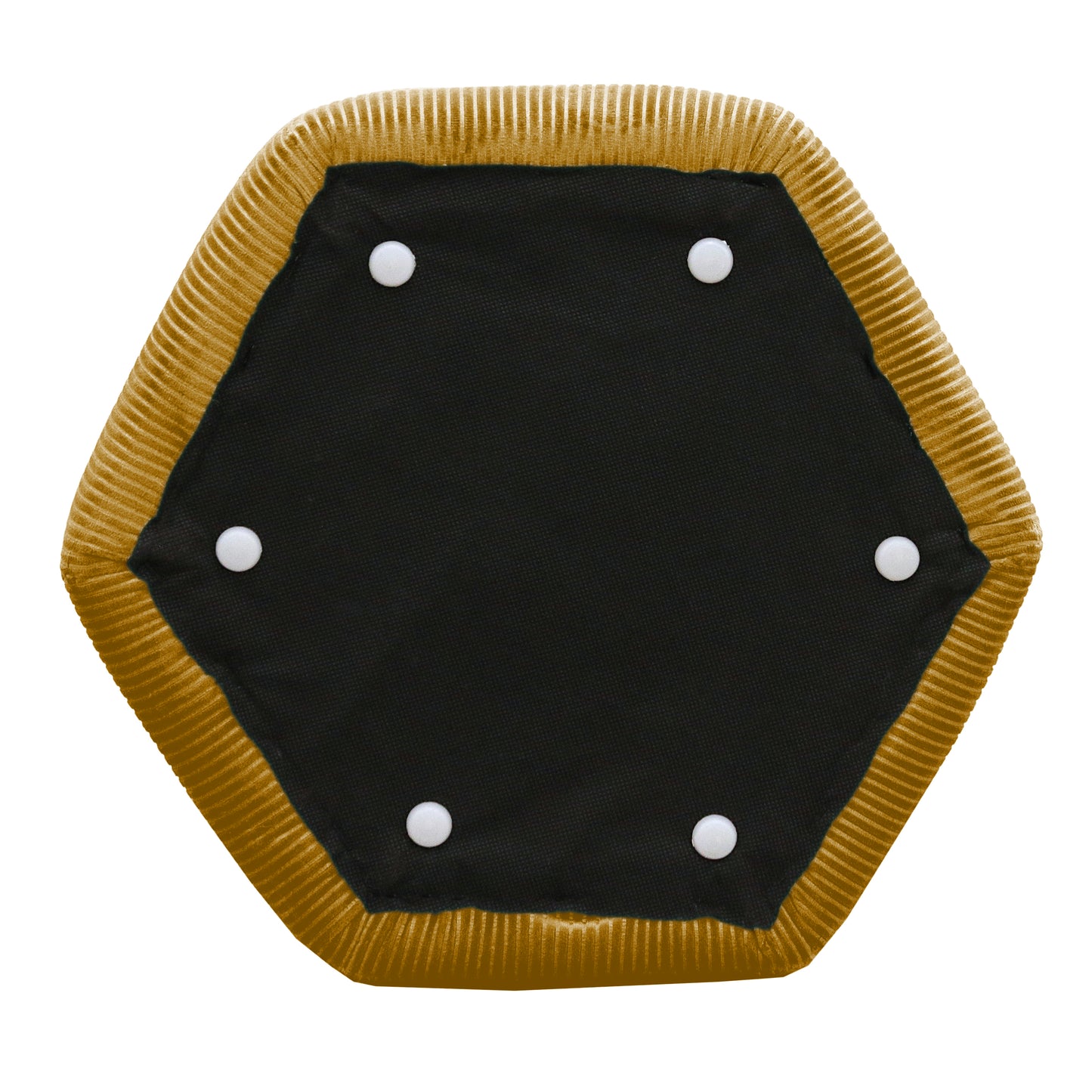 Pouf Velours Cotele 35Cm Giulia Jaune Moutarde