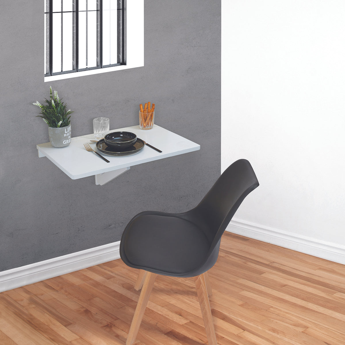 Table Murale Pliante Blanc Mila