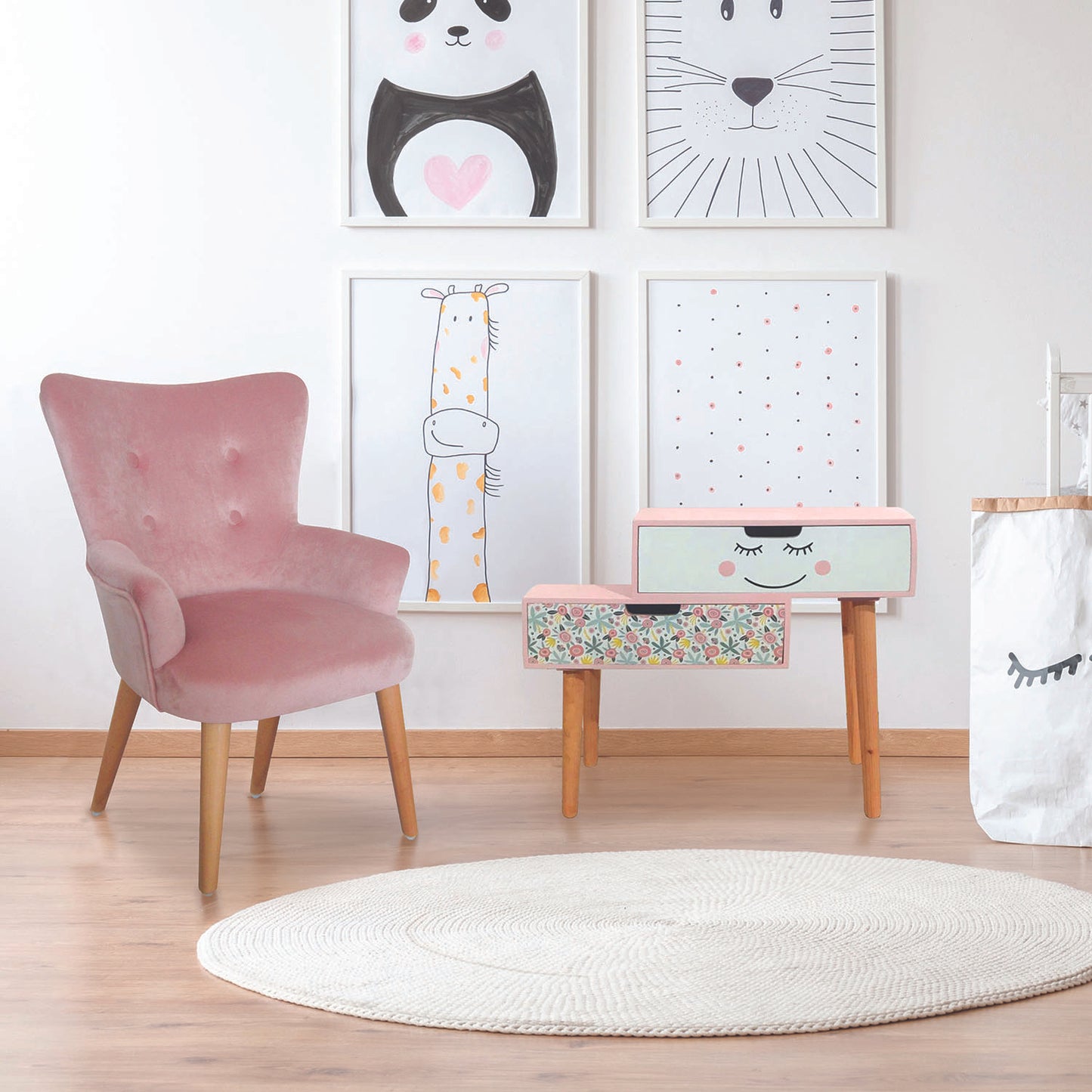 Fauteuil Helsinki Enfant Rose