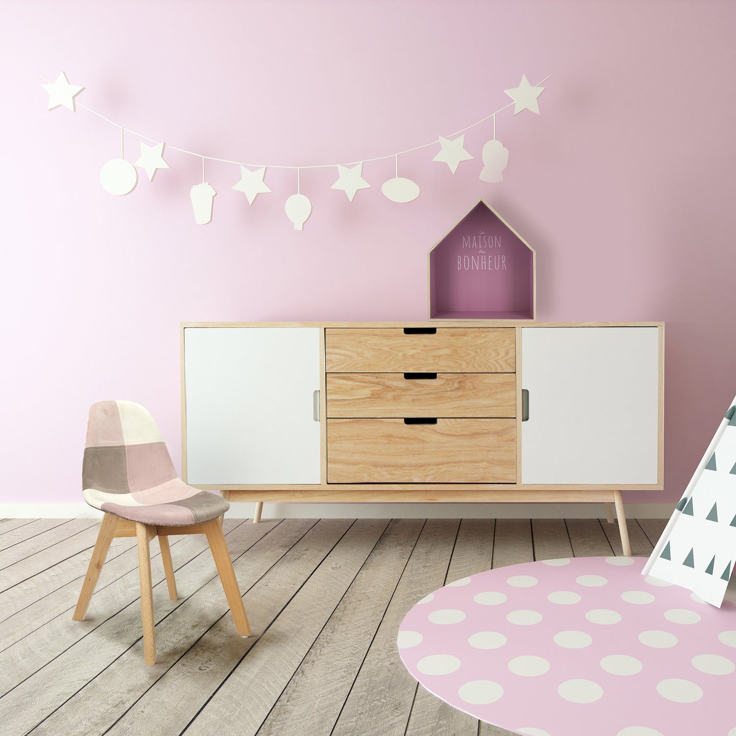 Chaise Patchwork Enfant Leonie Rose