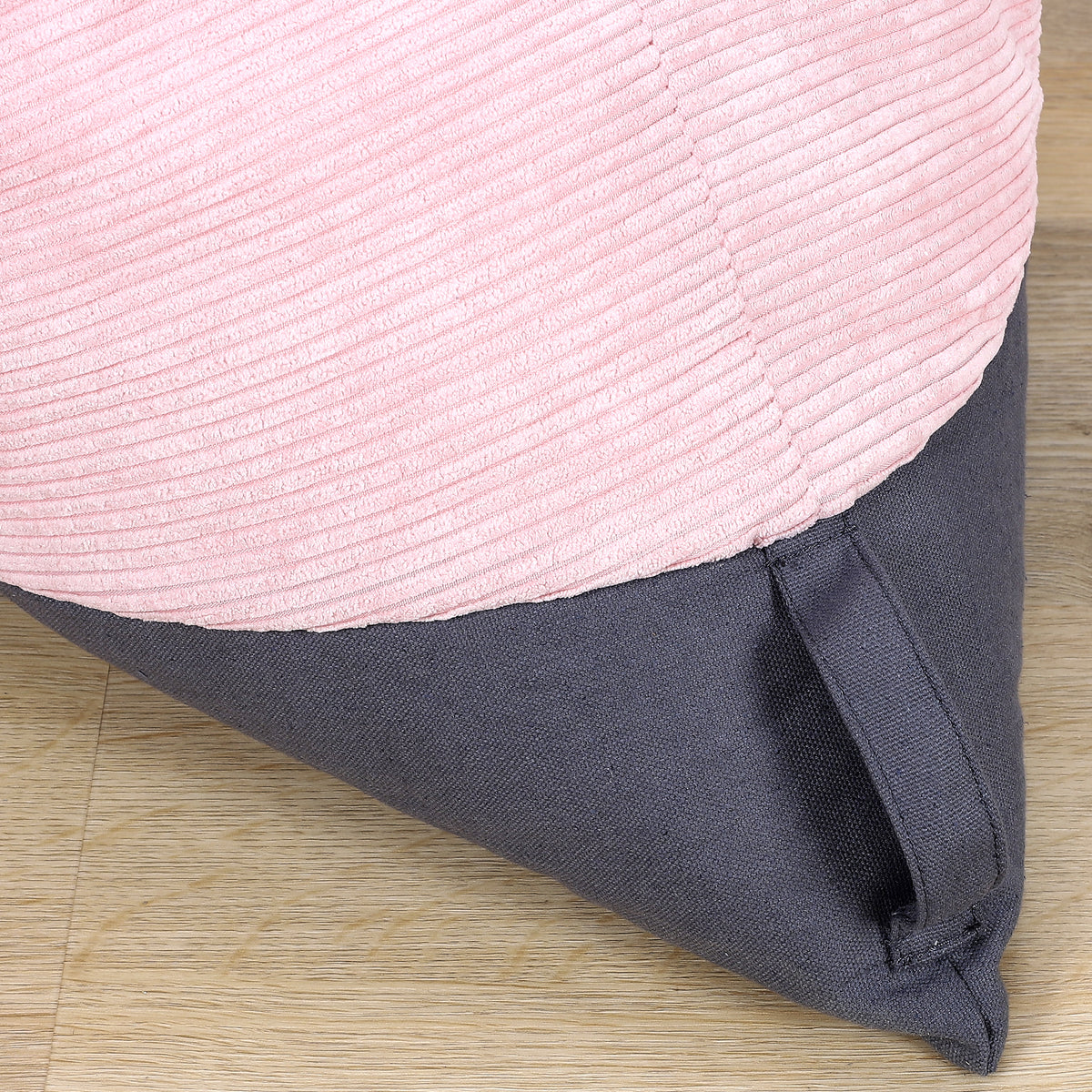 Pouf Velours Cotele Rose Malo