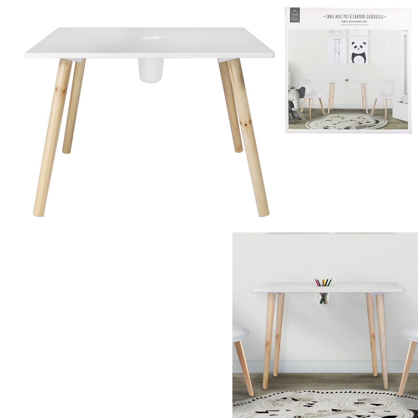 Table Avec Pot A Crayons Gribouille