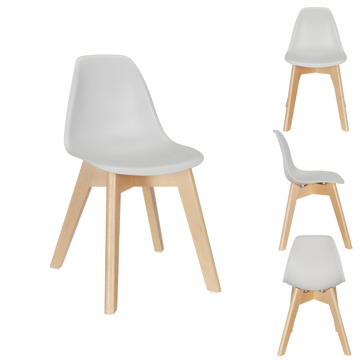 Chaise Scandinave Enfant Coque Pp Gris