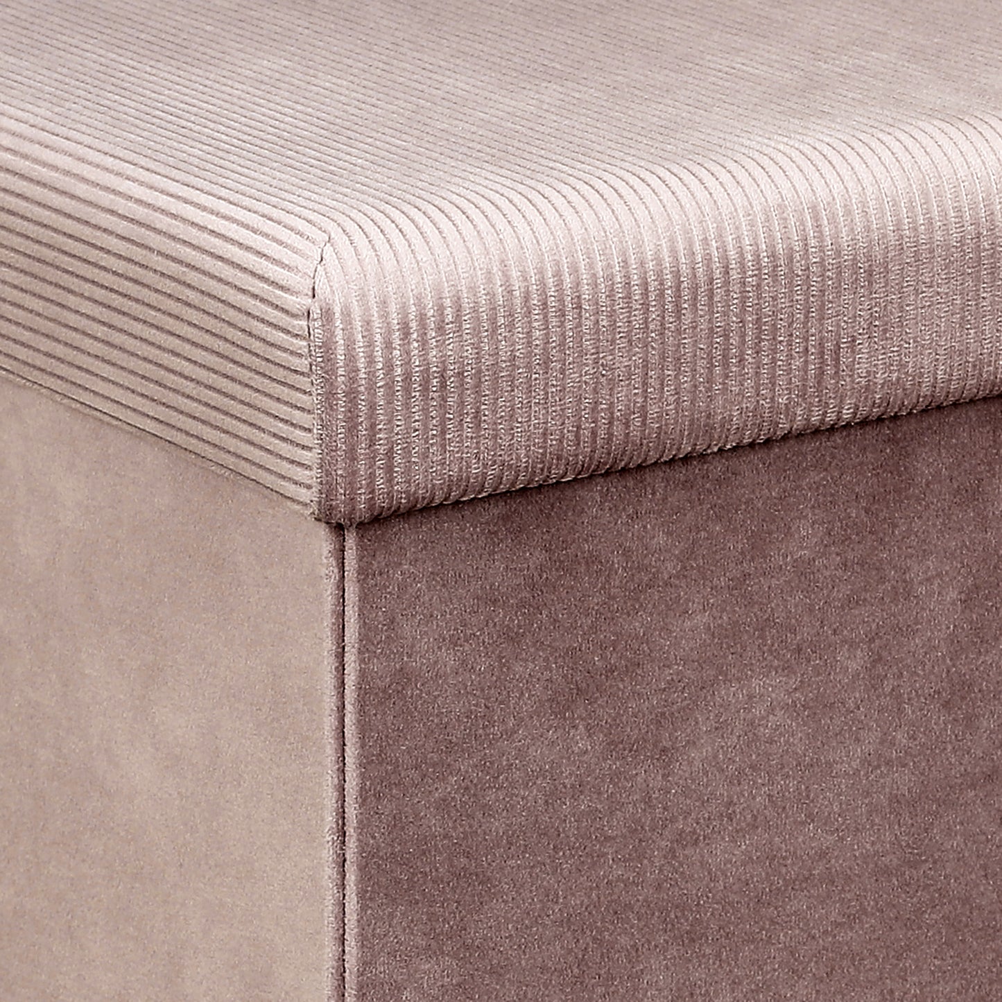Coffre Pouf Pliable Velours Cotele Giulia Rose
