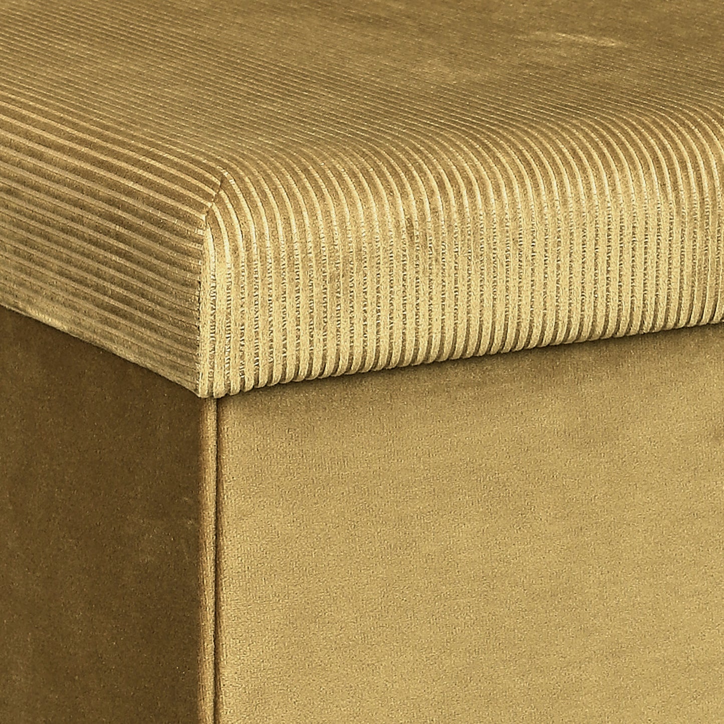 Coffre Pouf Pliable Velours Cotele Giulia Jaune