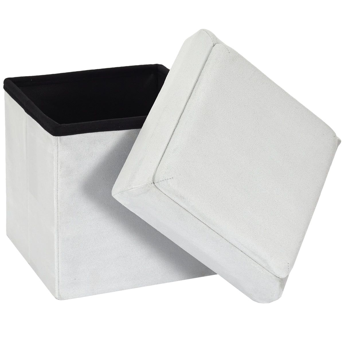 Coffre Pouf Pliable Compatible Brique Gris