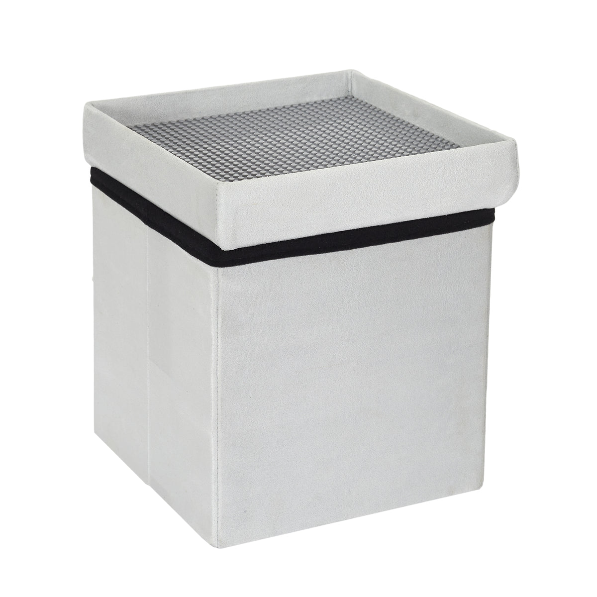 Coffre Pouf Pliable Compatible Brique Gris