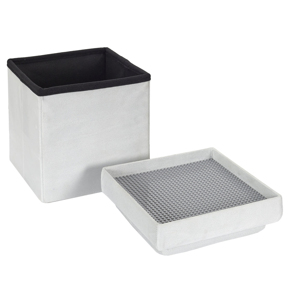 Coffre Pouf Pliable Compatible Brique Gris