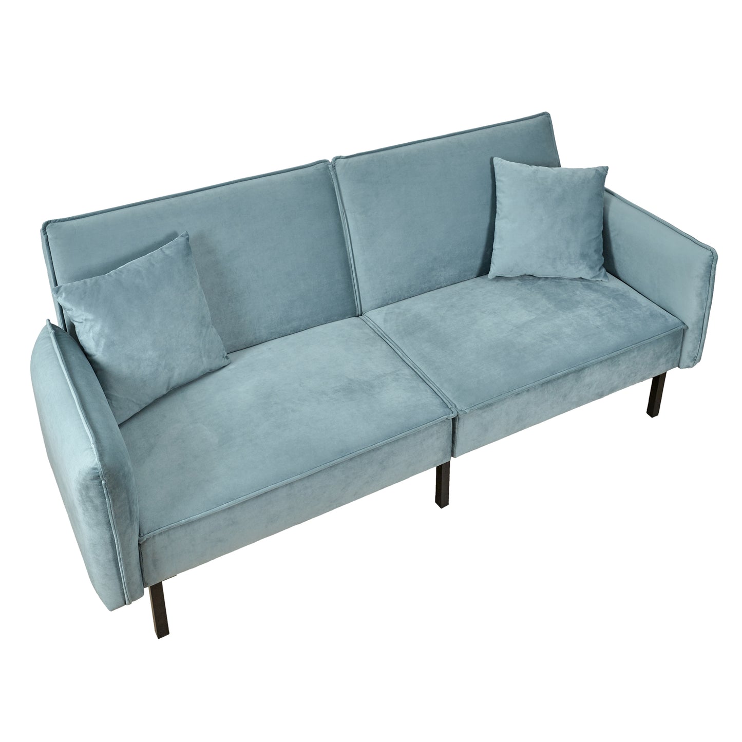 Canape Convertible Velours Vert De Gris