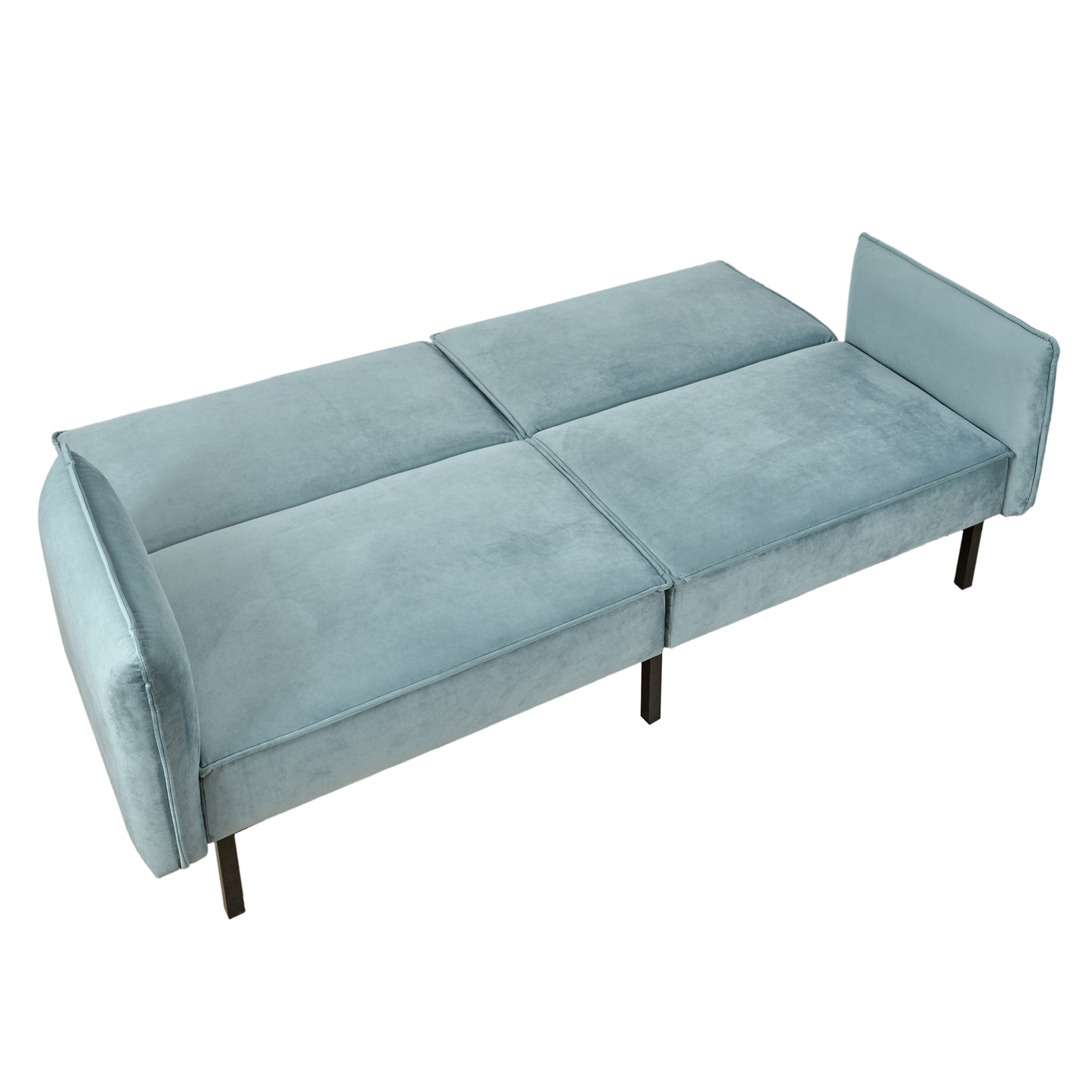 Canape Convertible Velours Vert De Gris