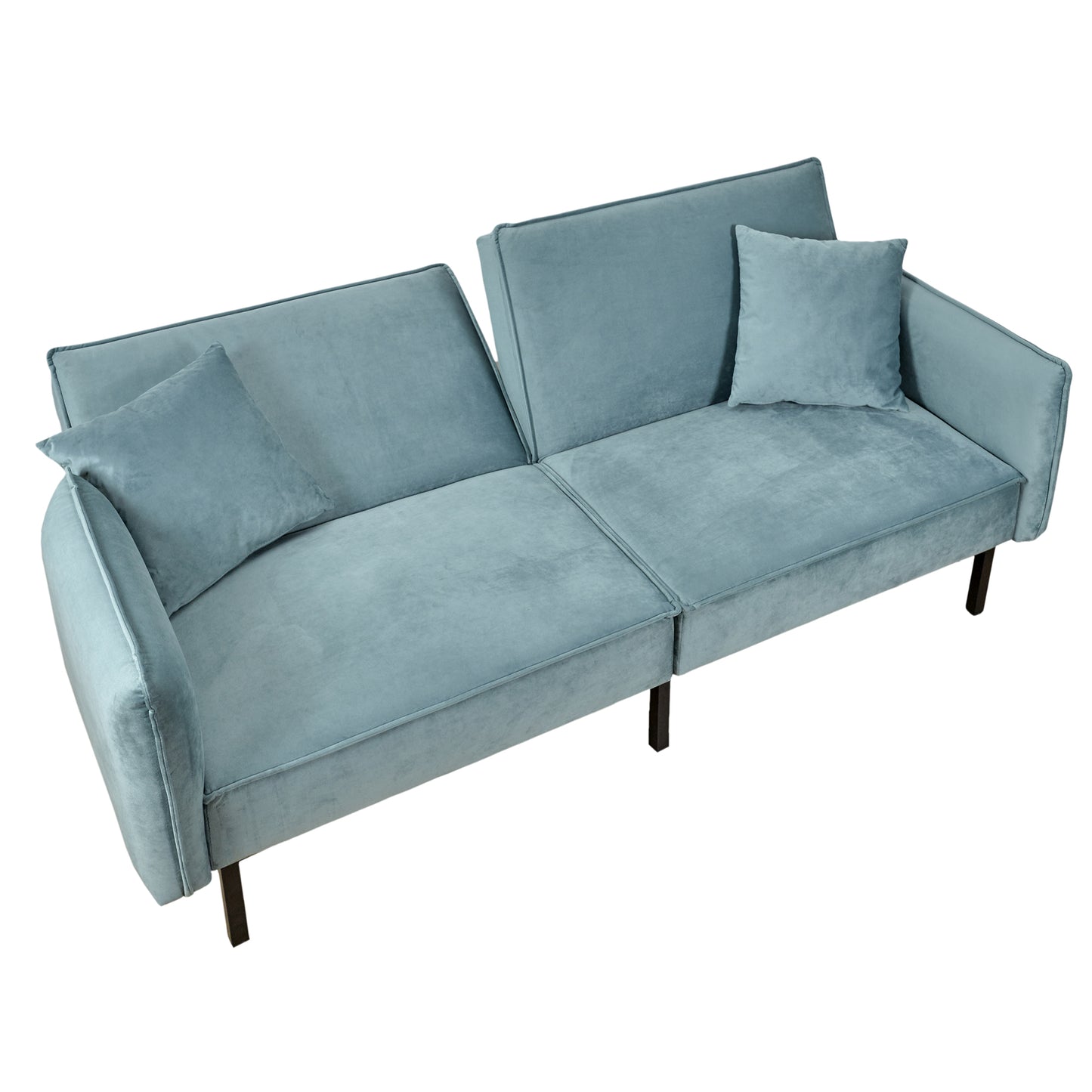 Canape Convertible Velours Vert De Gris