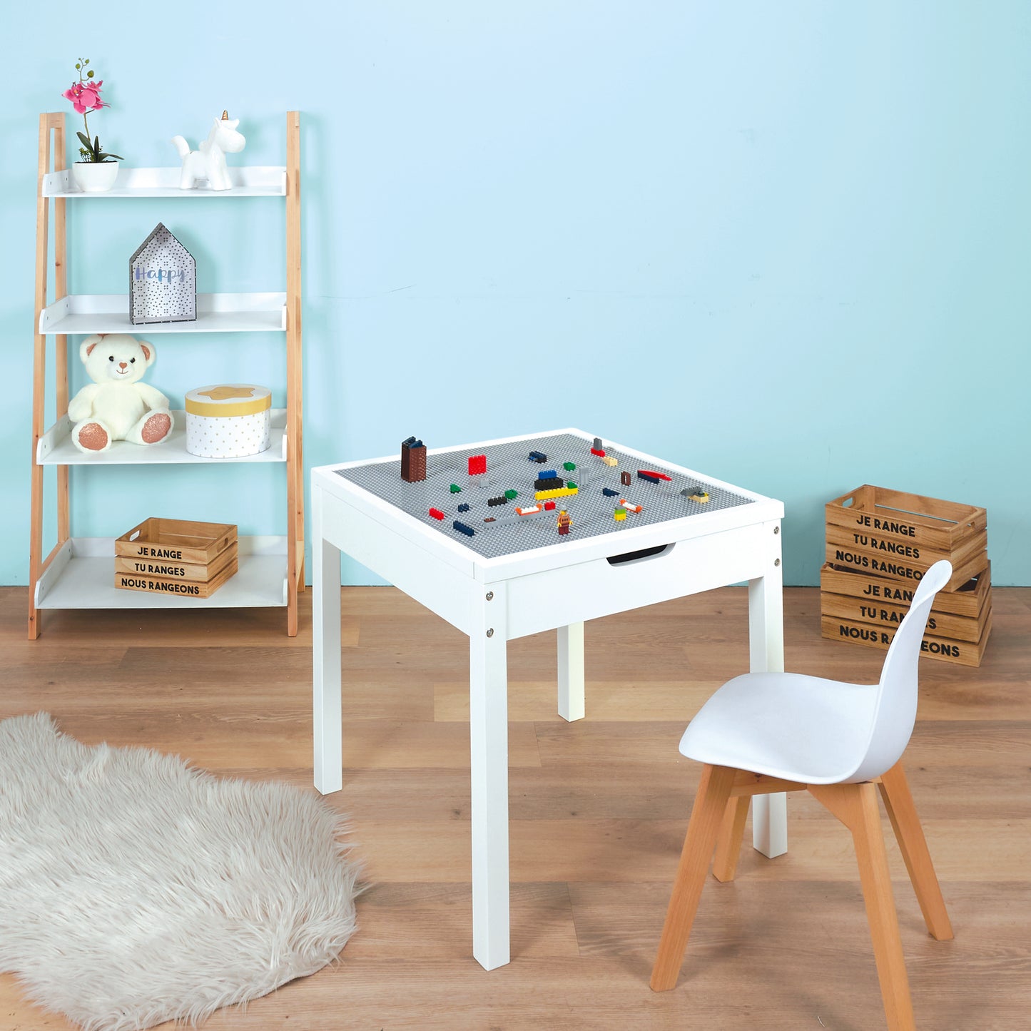 Table Avec Rangements Compatible Brique