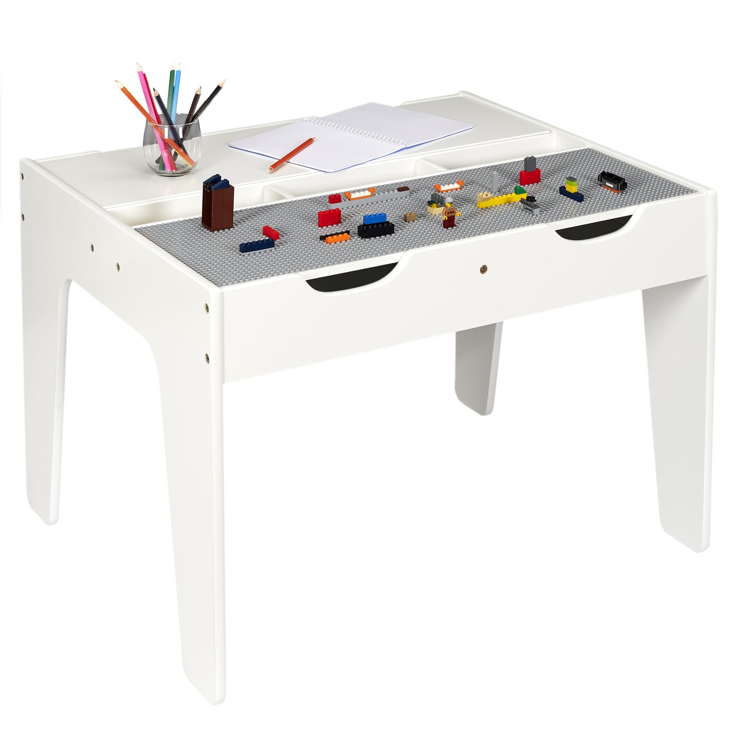 Table Duo Avec Rangements Compatible Brique