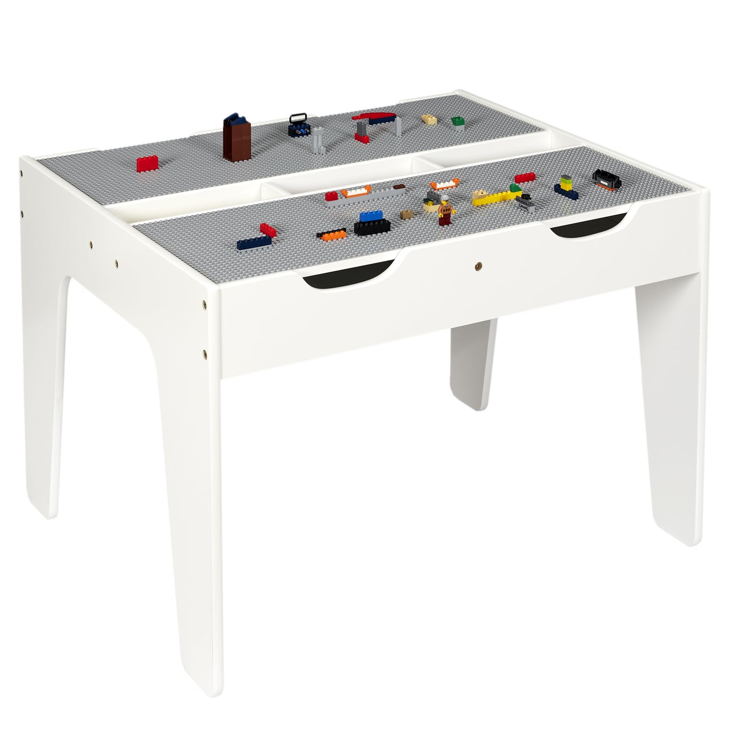 Table Duo Avec Rangements Compatible Brique