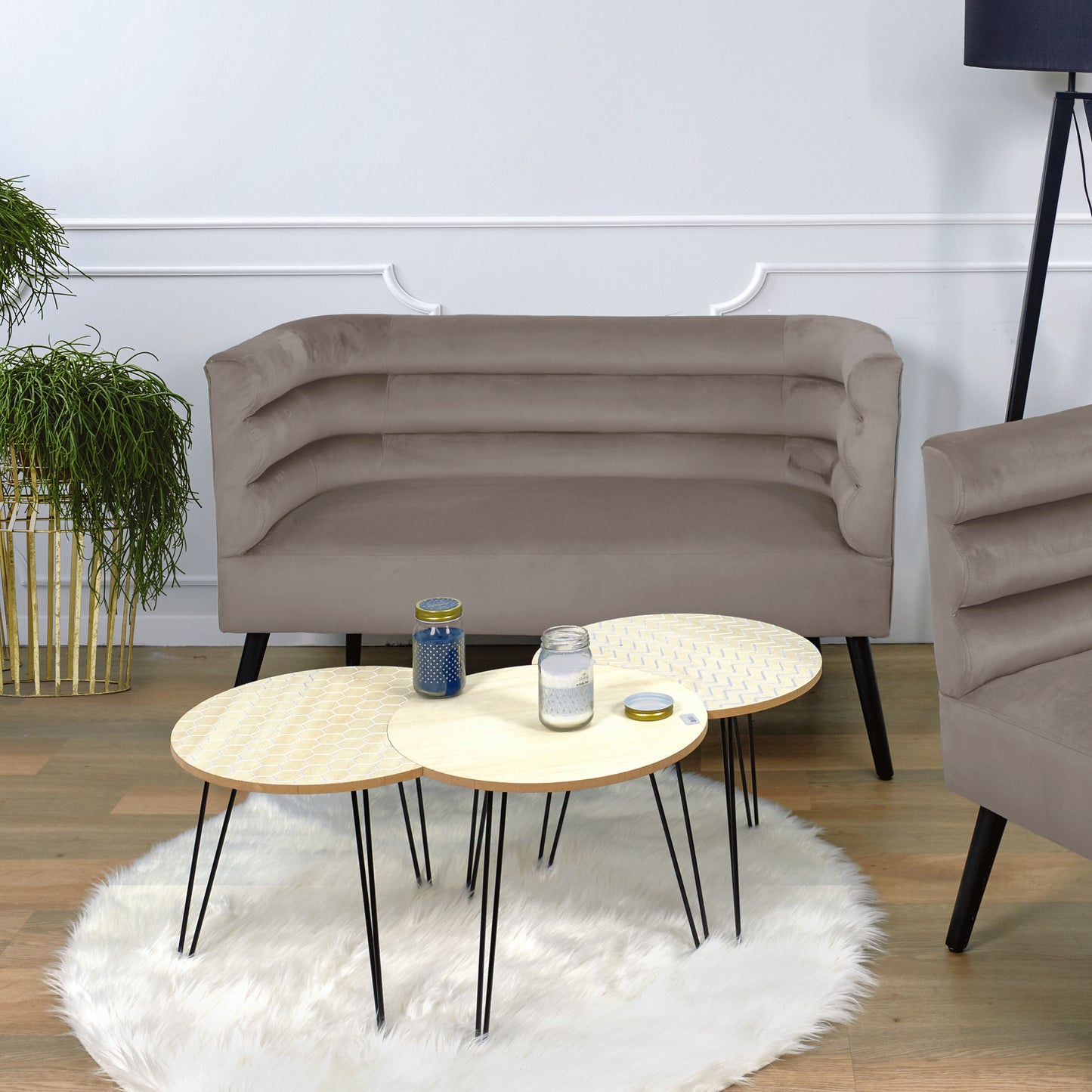 Canape Amelia Velours Taupe
