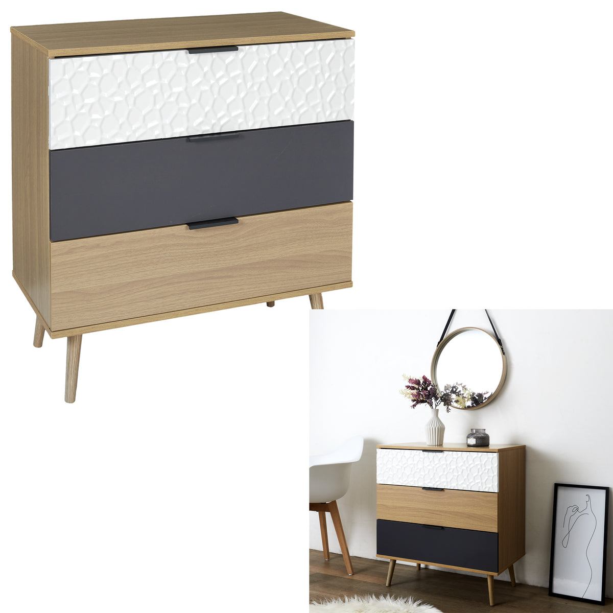 Commode 3 Tiroirs Sven