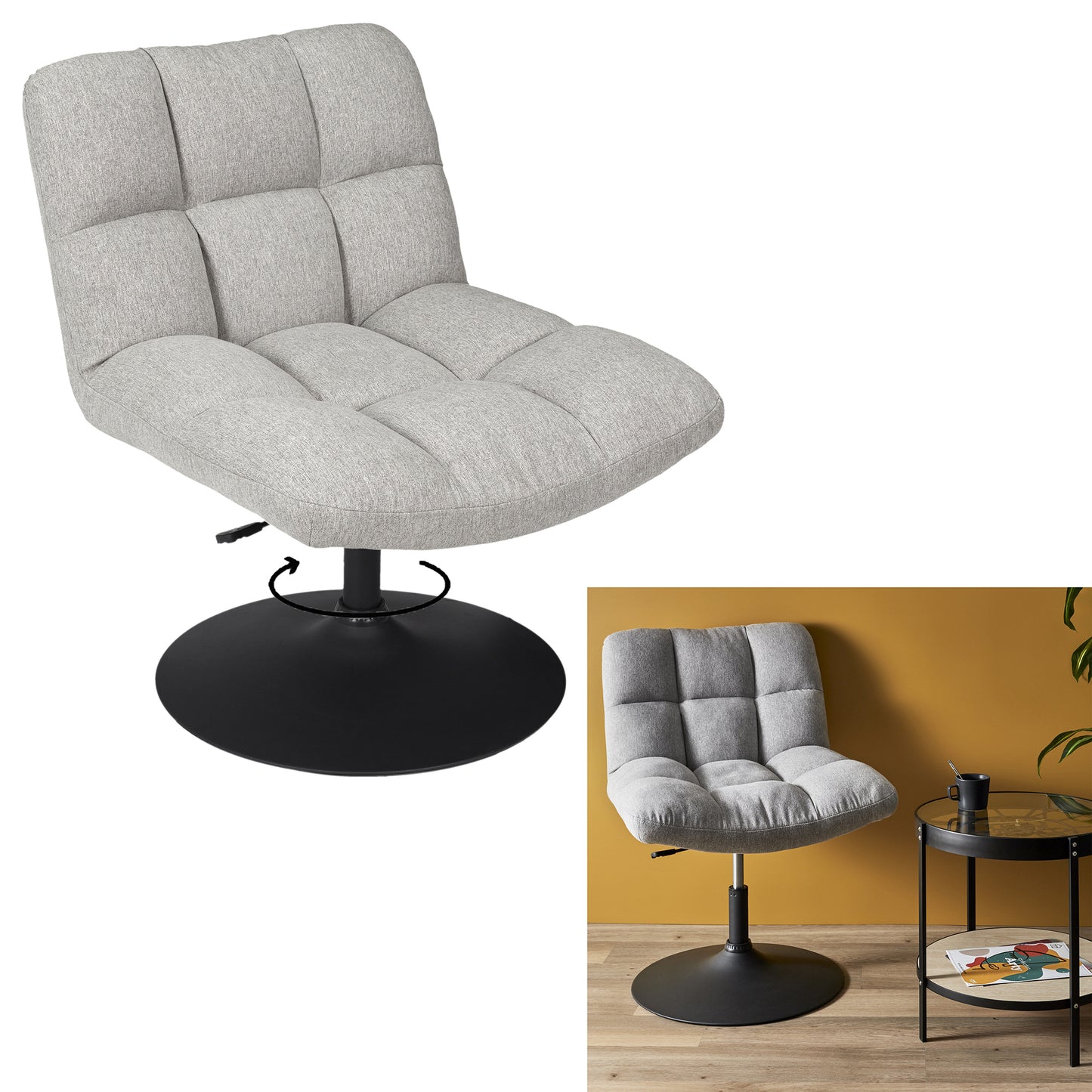 Fauteuil Pivotant Anton Gris