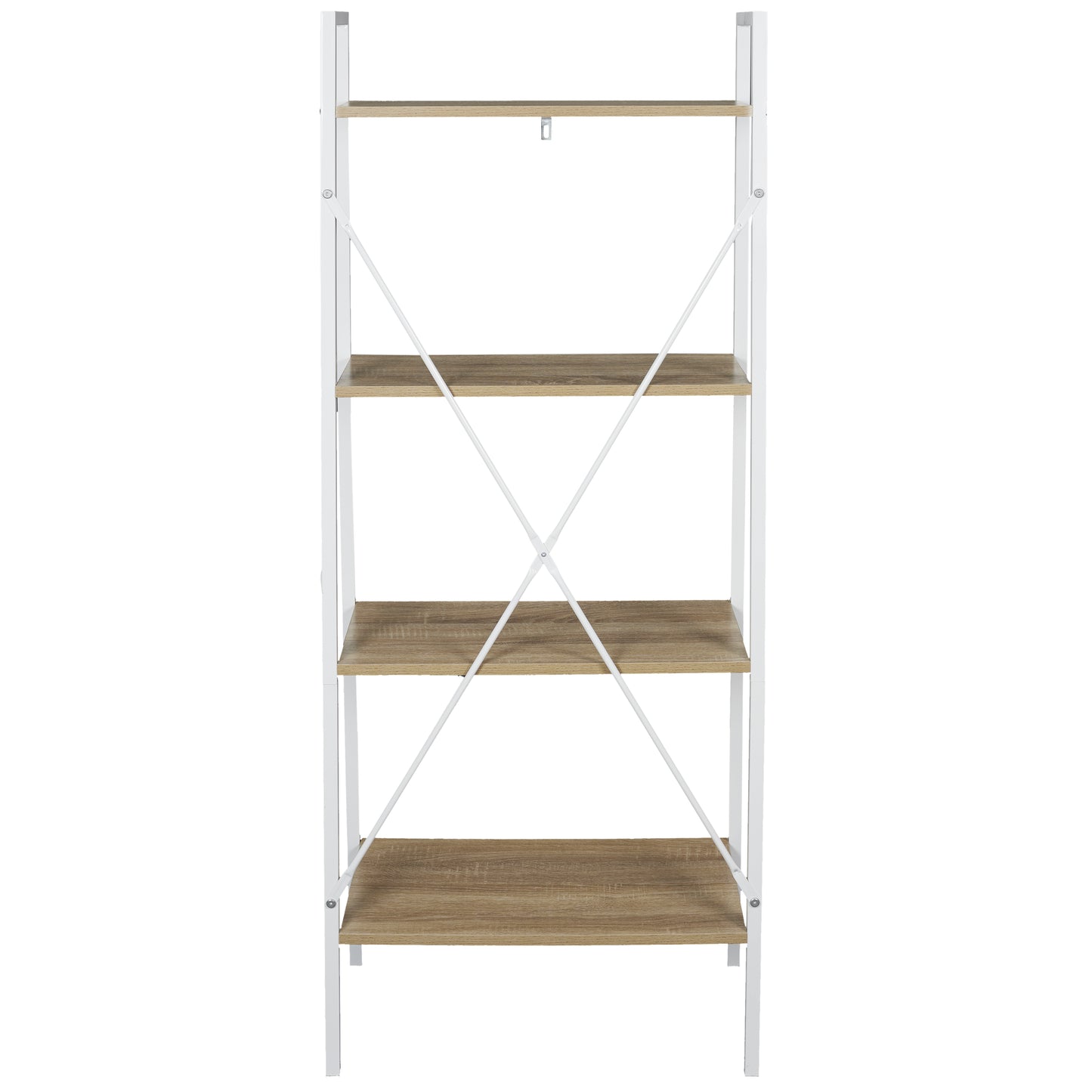 Etagere Bois Et Metal Blanc 148X60X32.5Cm