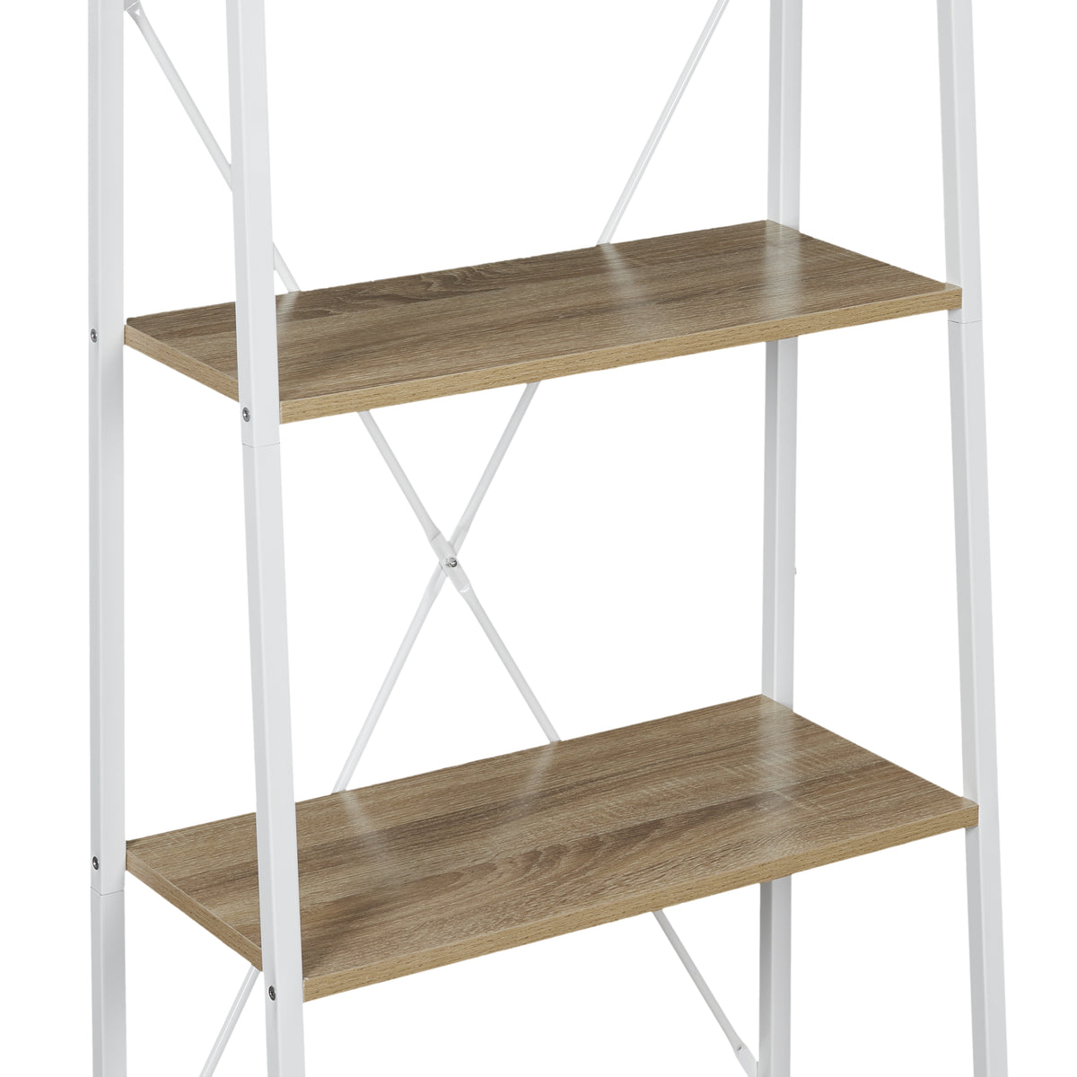 Etagere Bois Et Metal Blanc 148X60X32.5Cm