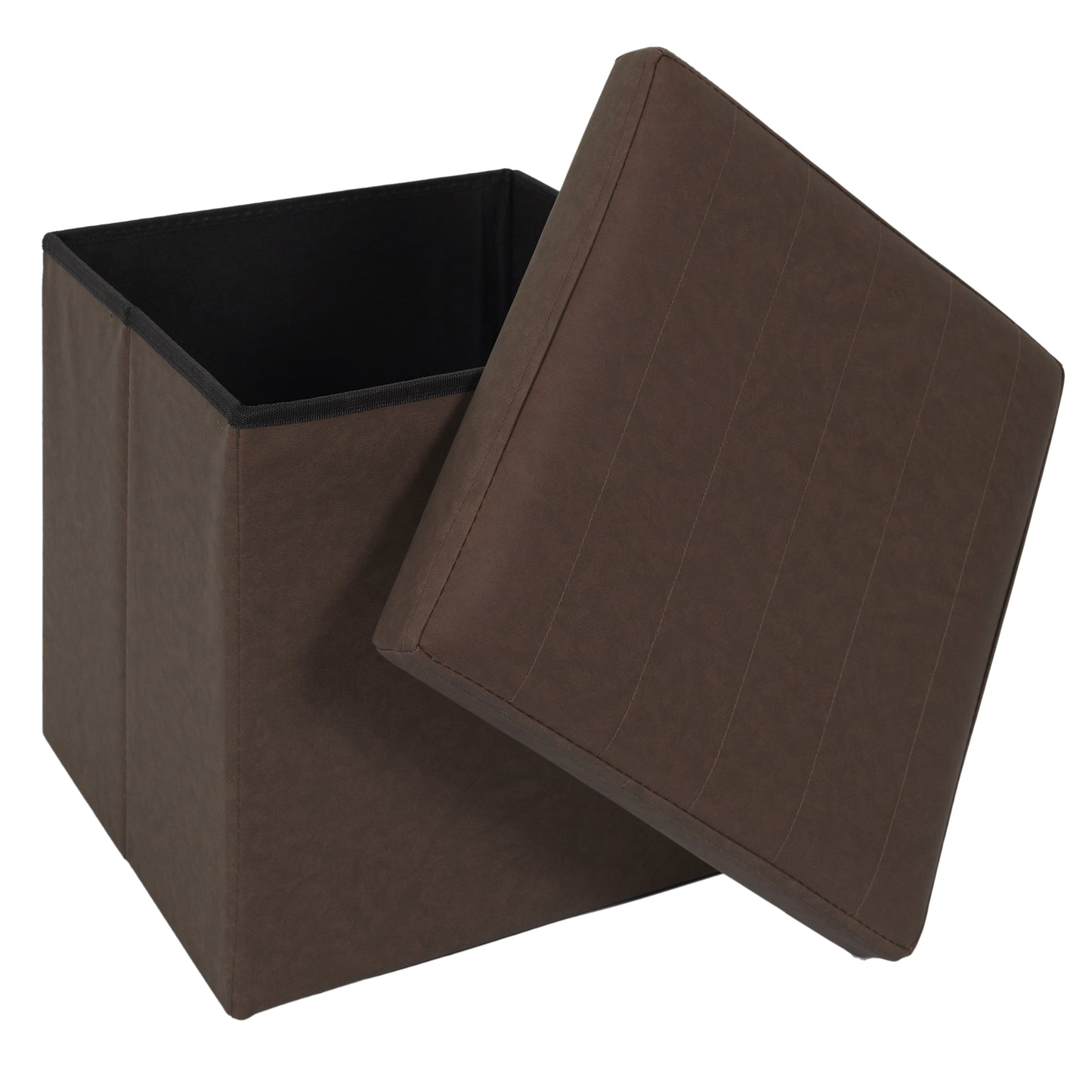 Coffre Pouf Pliable Pu Marron