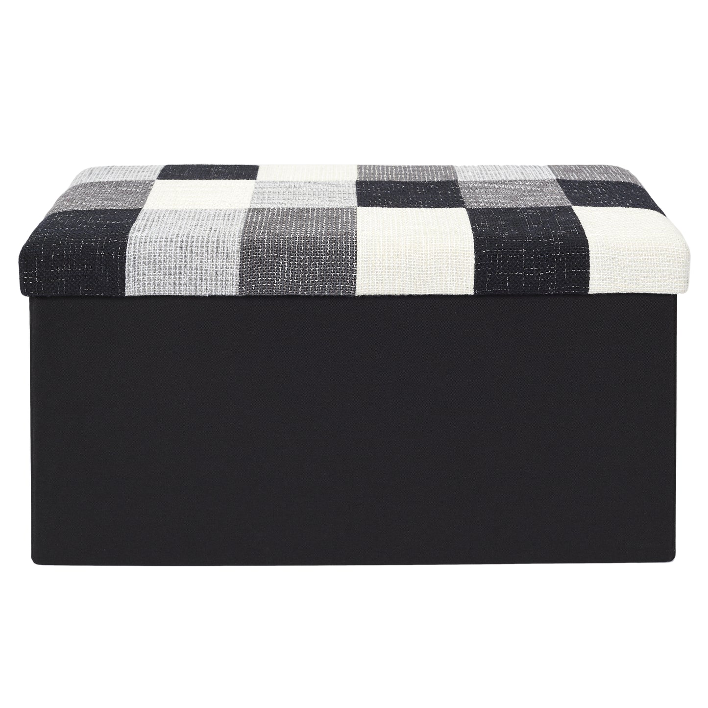 Coffre Banc Pliable Patchwork Gris