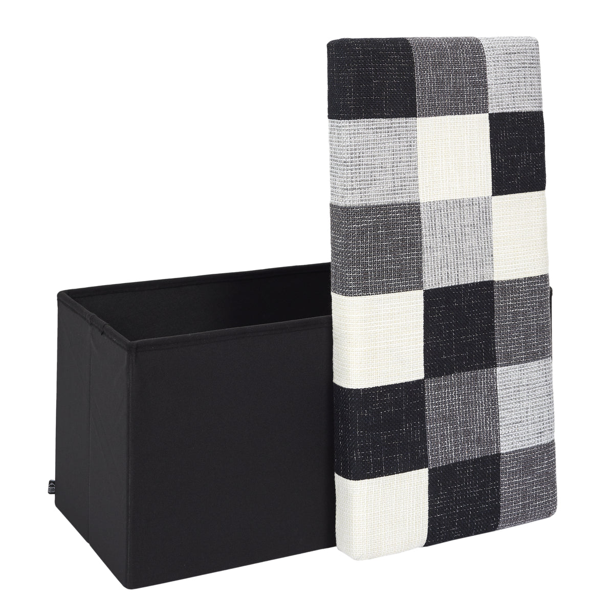 Coffre Banc Pliable Patchwork Gris