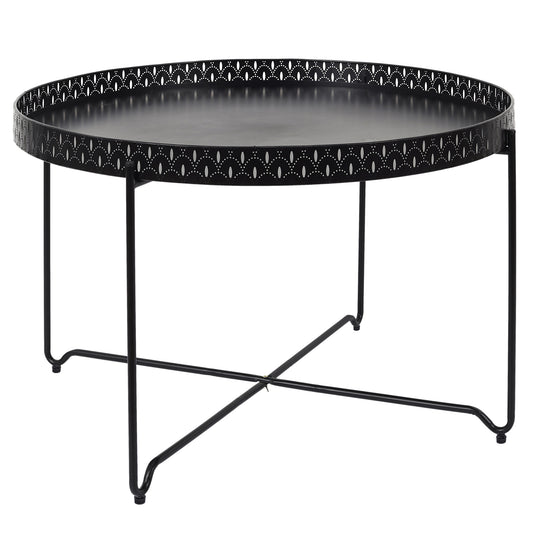 Table D Appoint Plateau Rond Seville Noir D78Cm