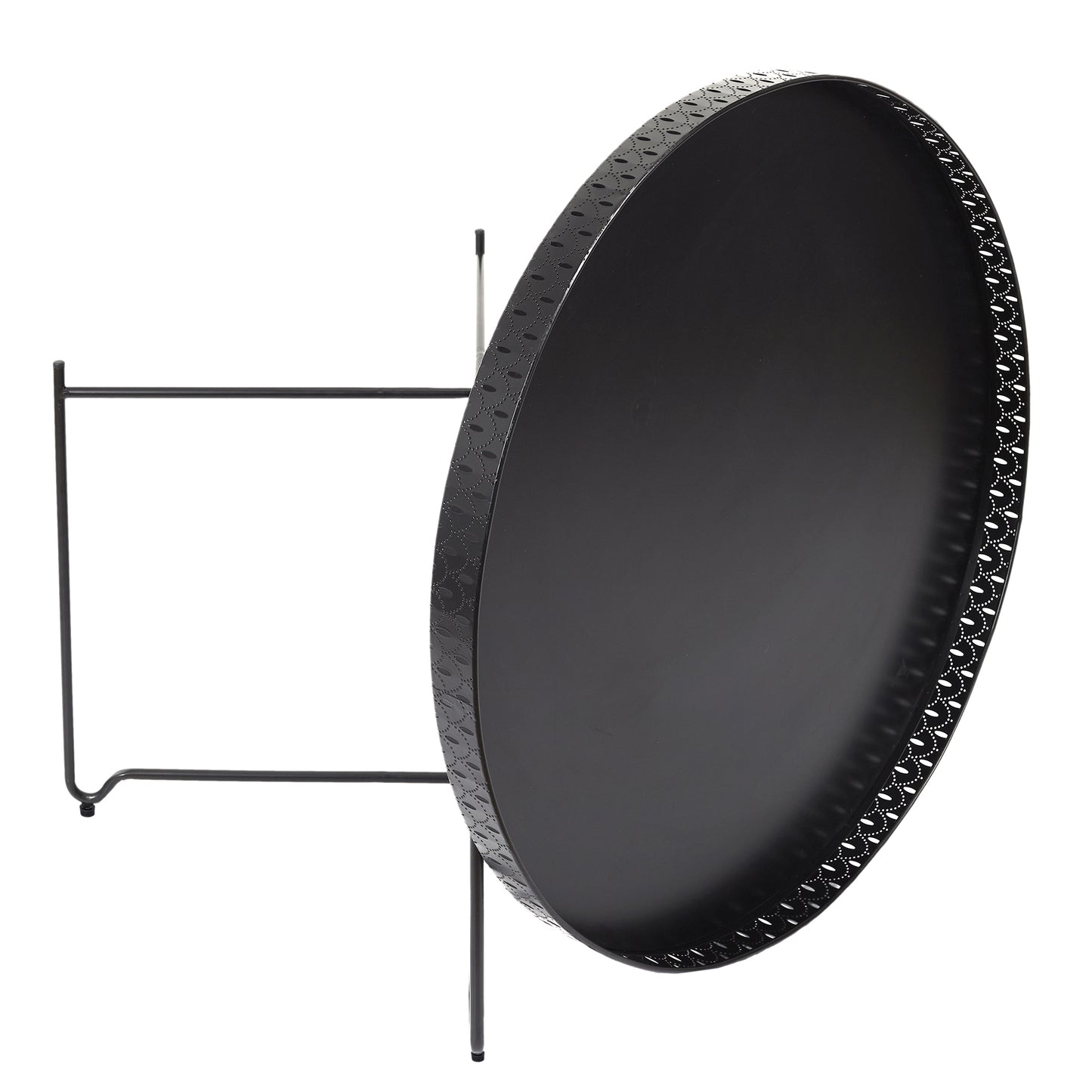 Table D Appoint Plateau Rond Seville Noir D78Cm