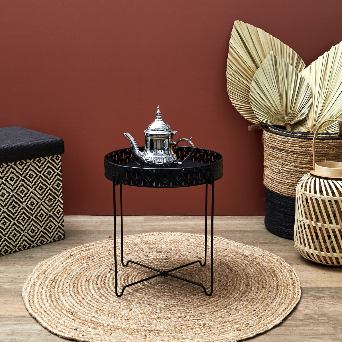 Table D Appoint Plateau Rond Seville Noir D35Cm
