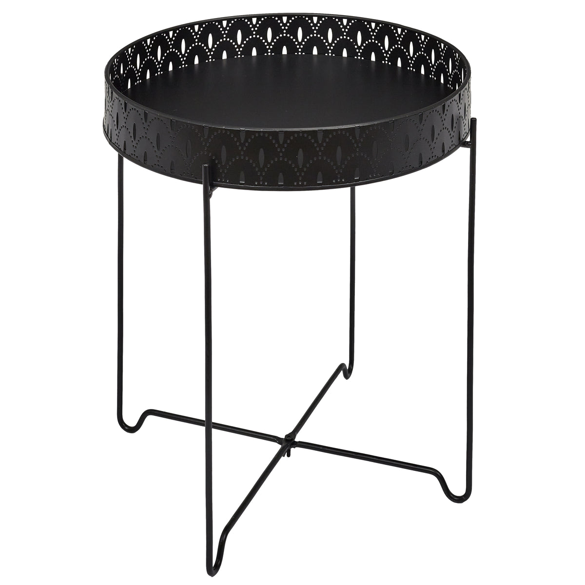 Table D Appoint Plateau Rond Seville Noir D35Cm