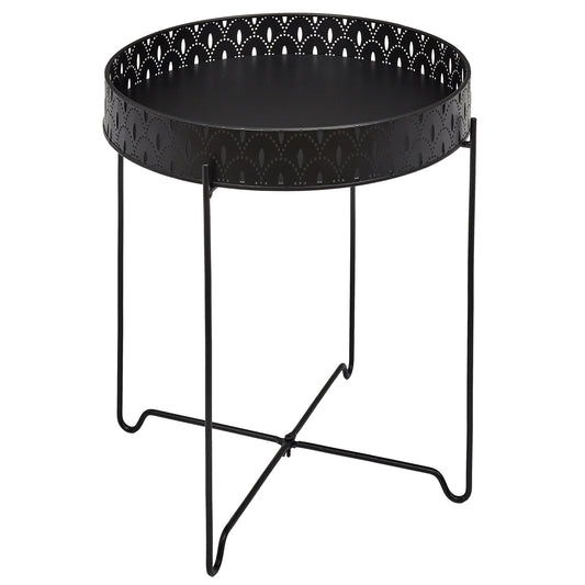 Table D Appoint Plateau Rond Seville Noir D35Cm