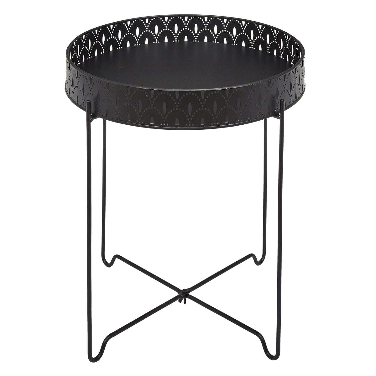 Table D Appoint Plateau Rond Seville Noir D35Cm