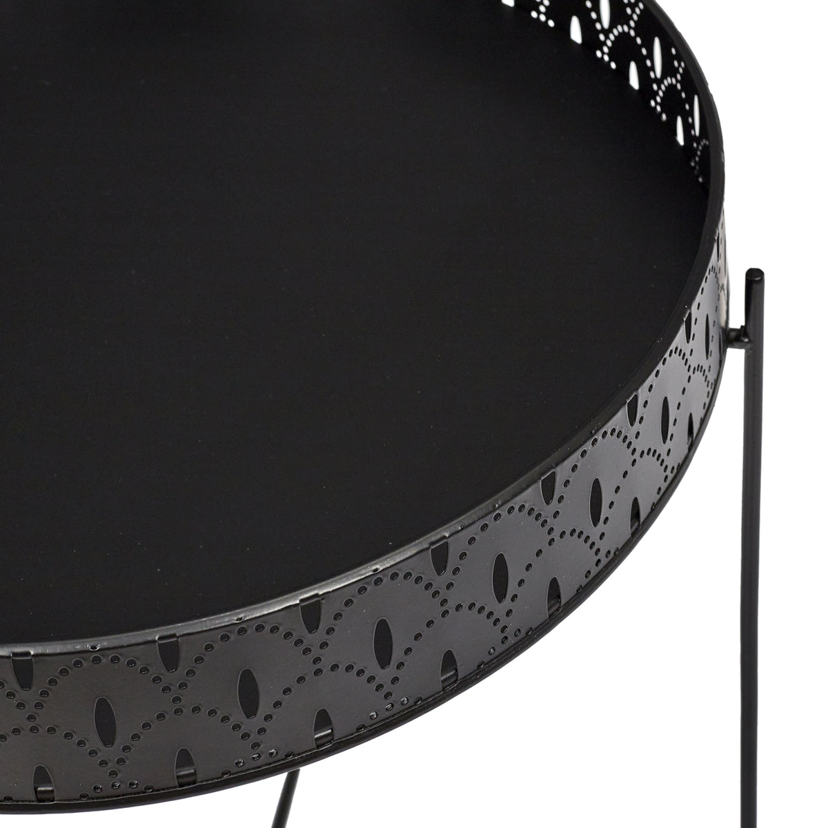 Table D Appoint Plateau Rond Seville Noir D35Cm