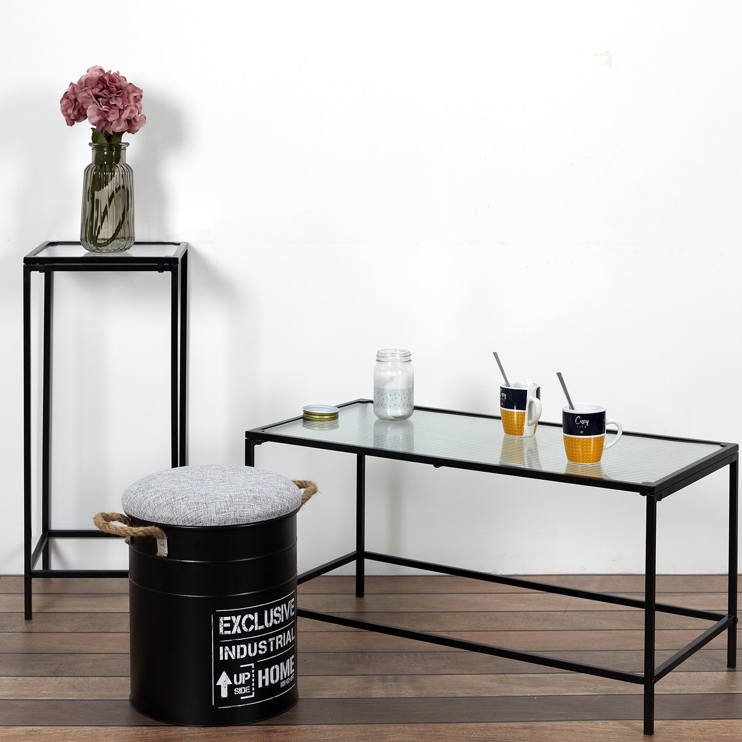 Table Basse Rosa Verre Texture