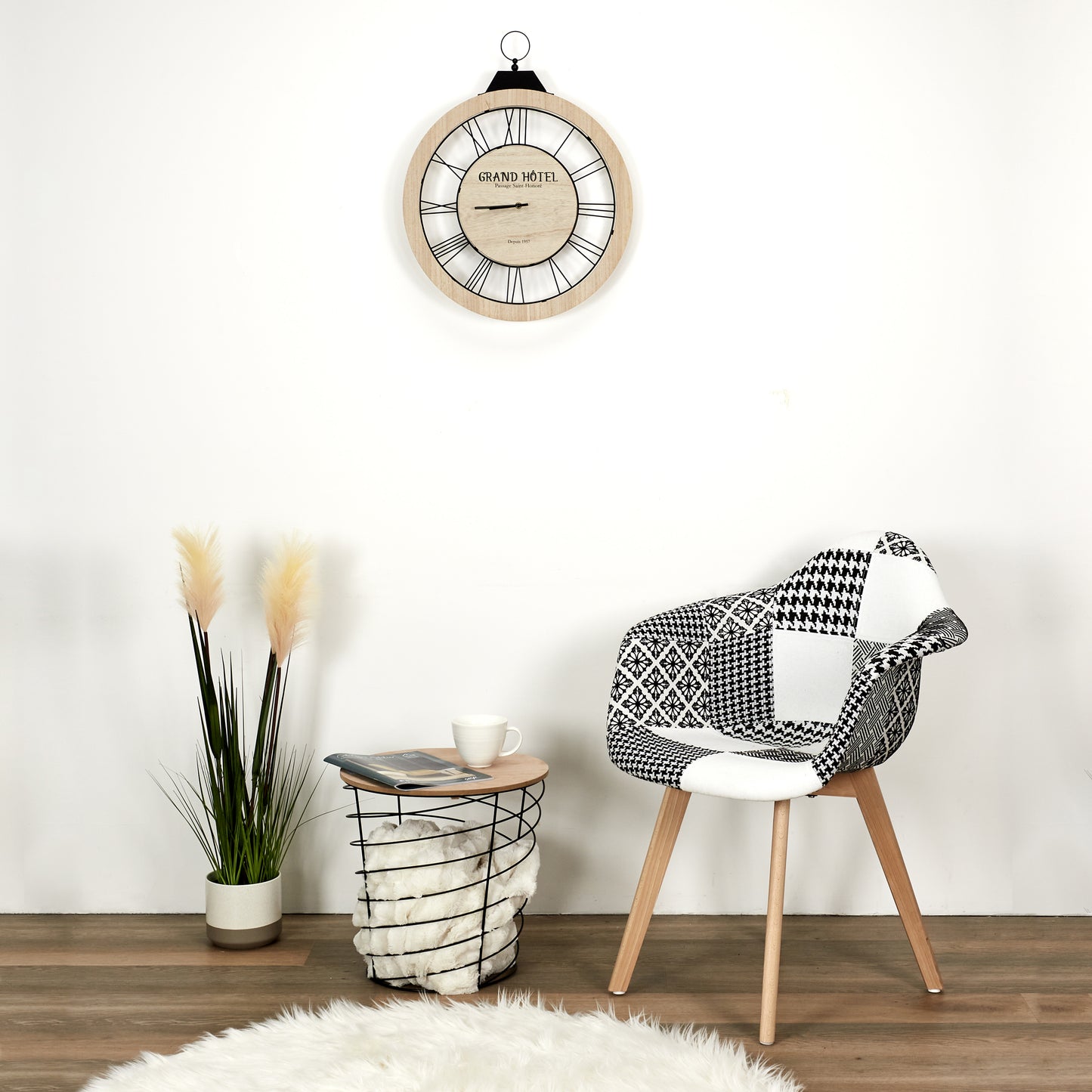 Table Filaire Bois Et Metal Cyclone Noir