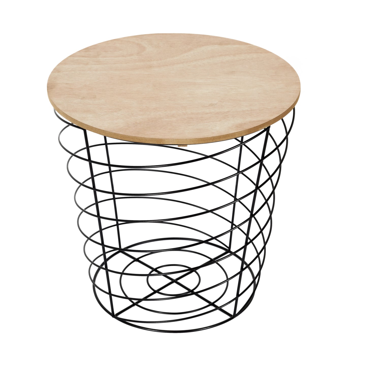 Table Filaire Bois Et Metal Cyclone Noir