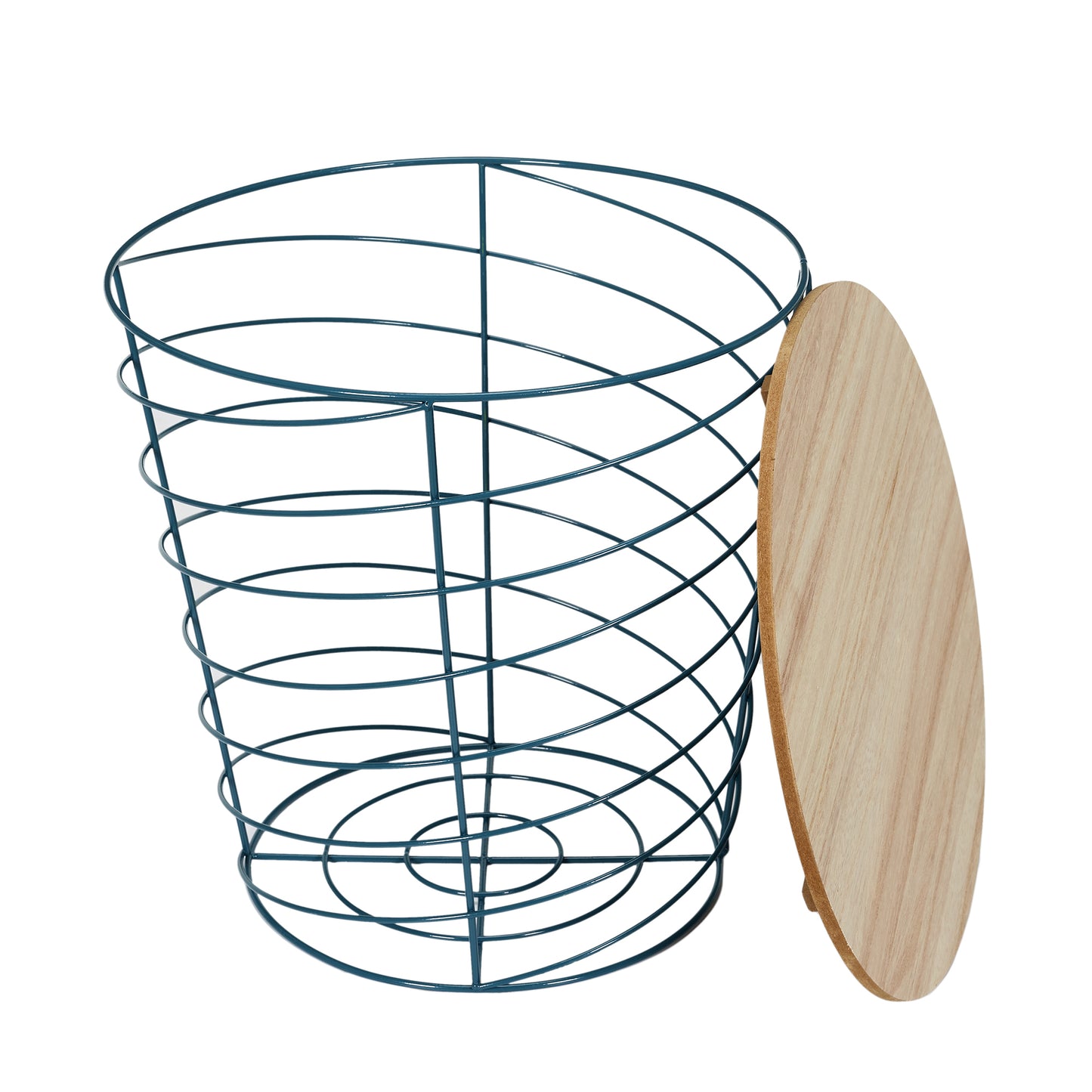 Table Filaire Bois Et Metal Cyclone Bleu