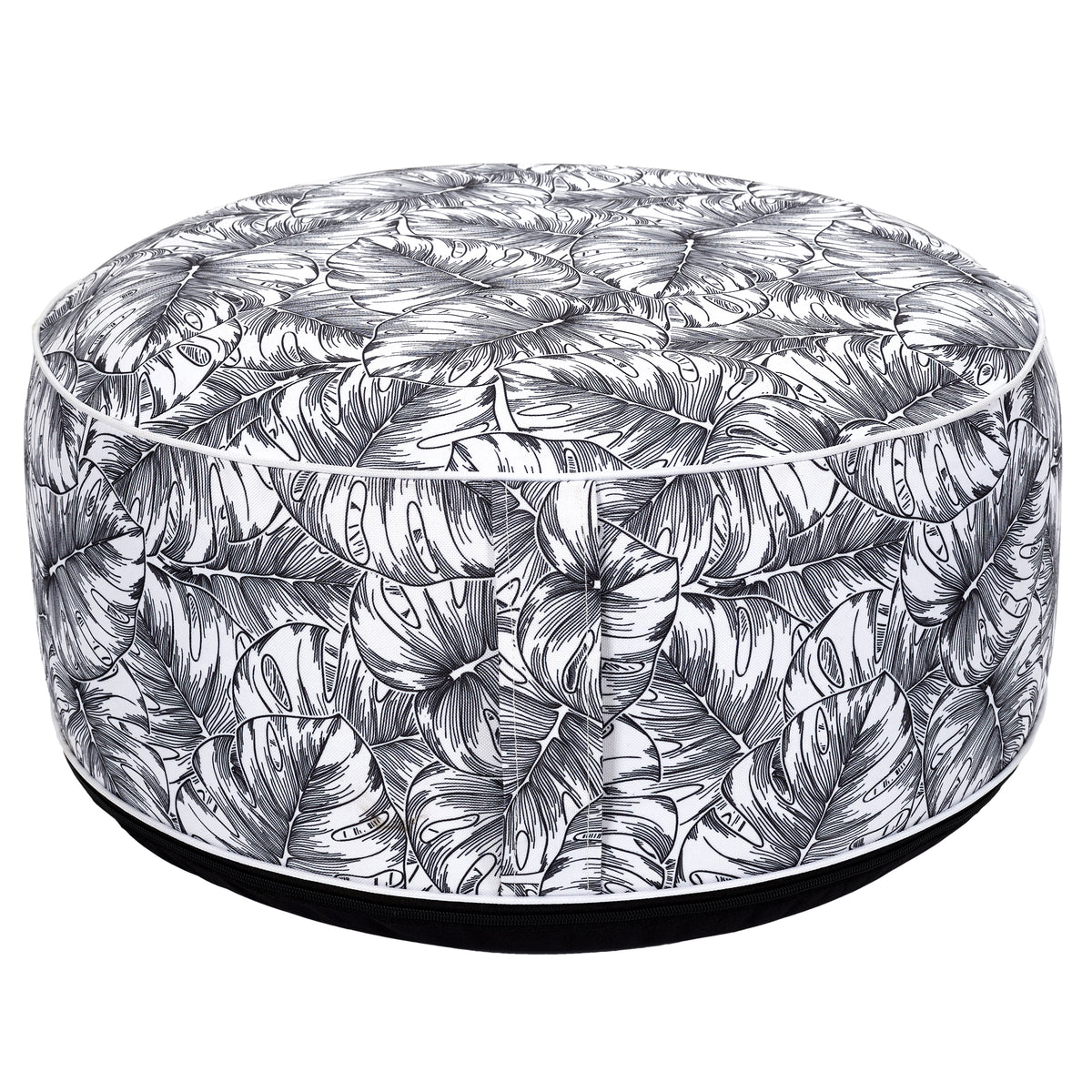 Pouf Gonflable Natural Wild Blanc Noir