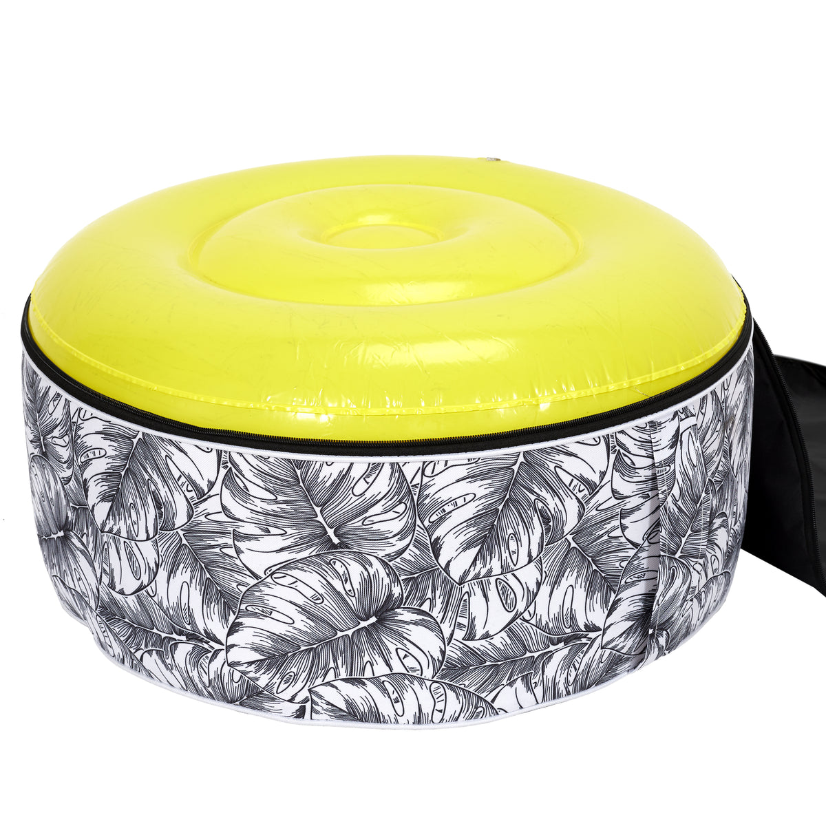 Pouf Gonflable Natural Wild Blanc Noir
