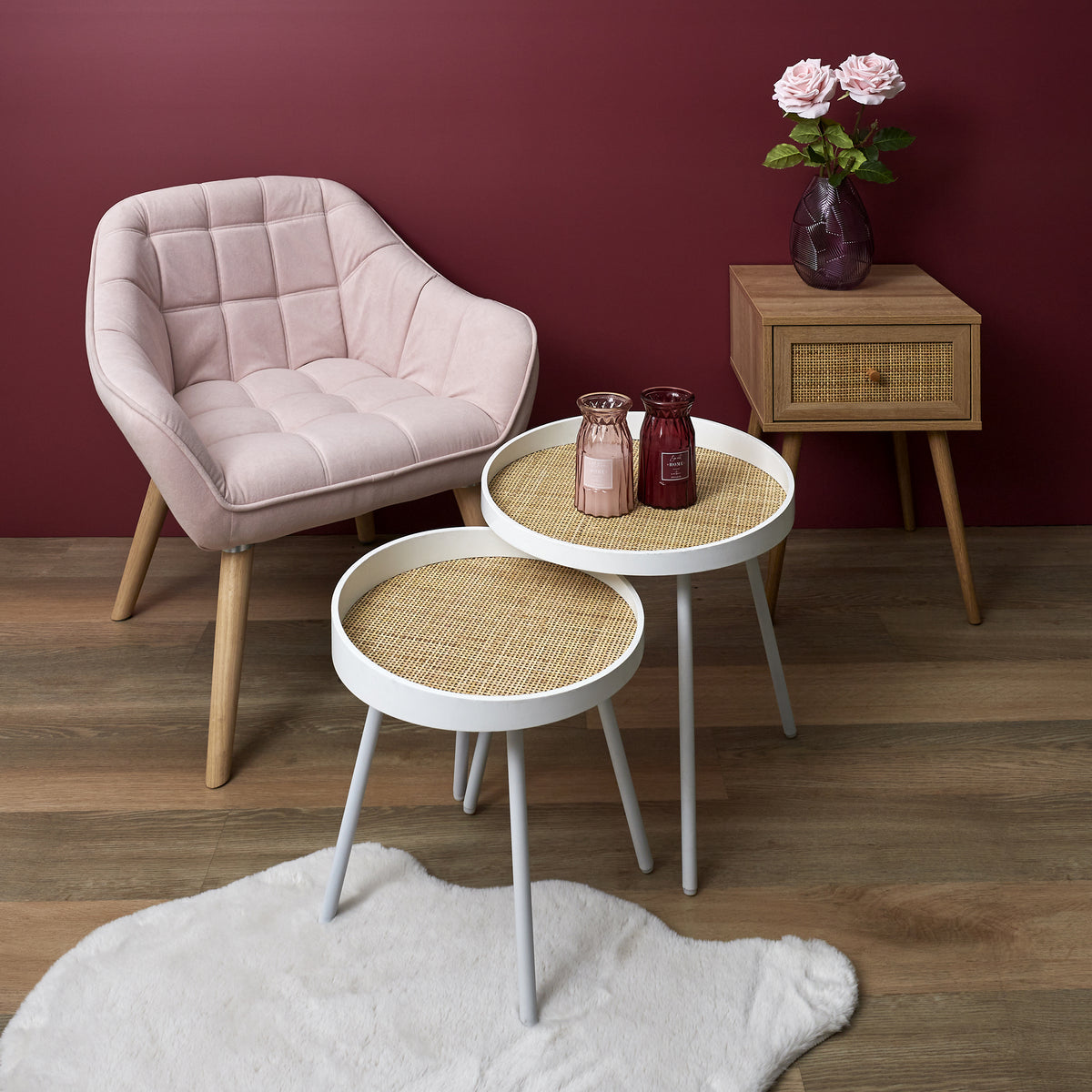 Table Gigogne Reed Blanc X2
