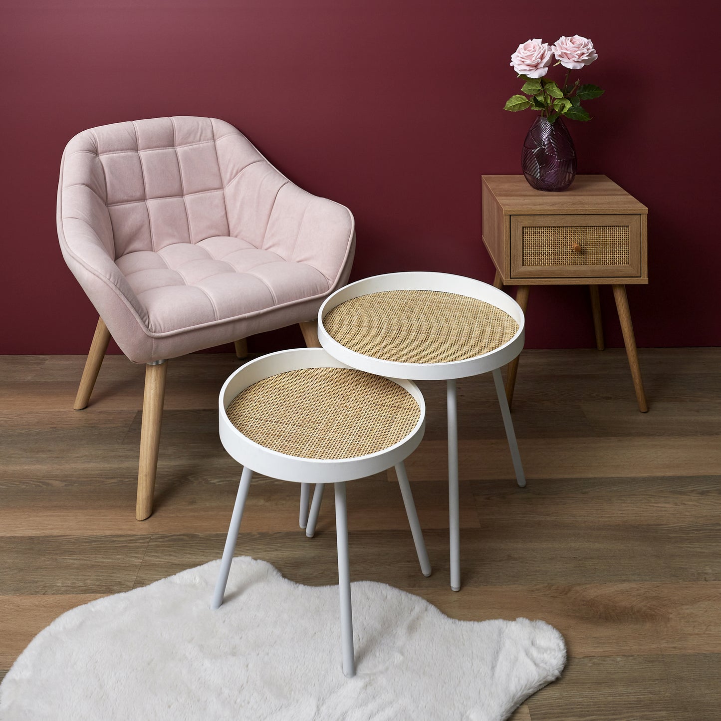 Table Gigogne Reed Blanc X2