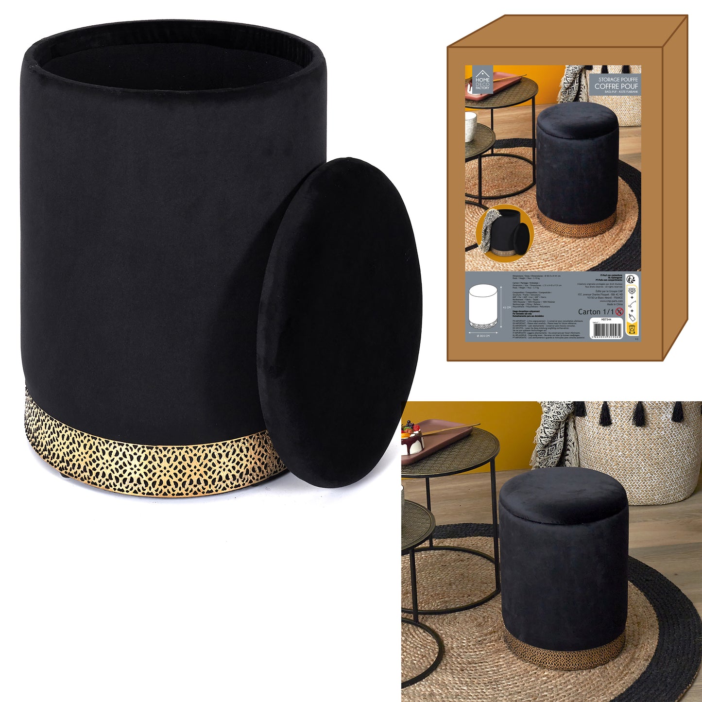 Coffre Pouf Mirage Noir