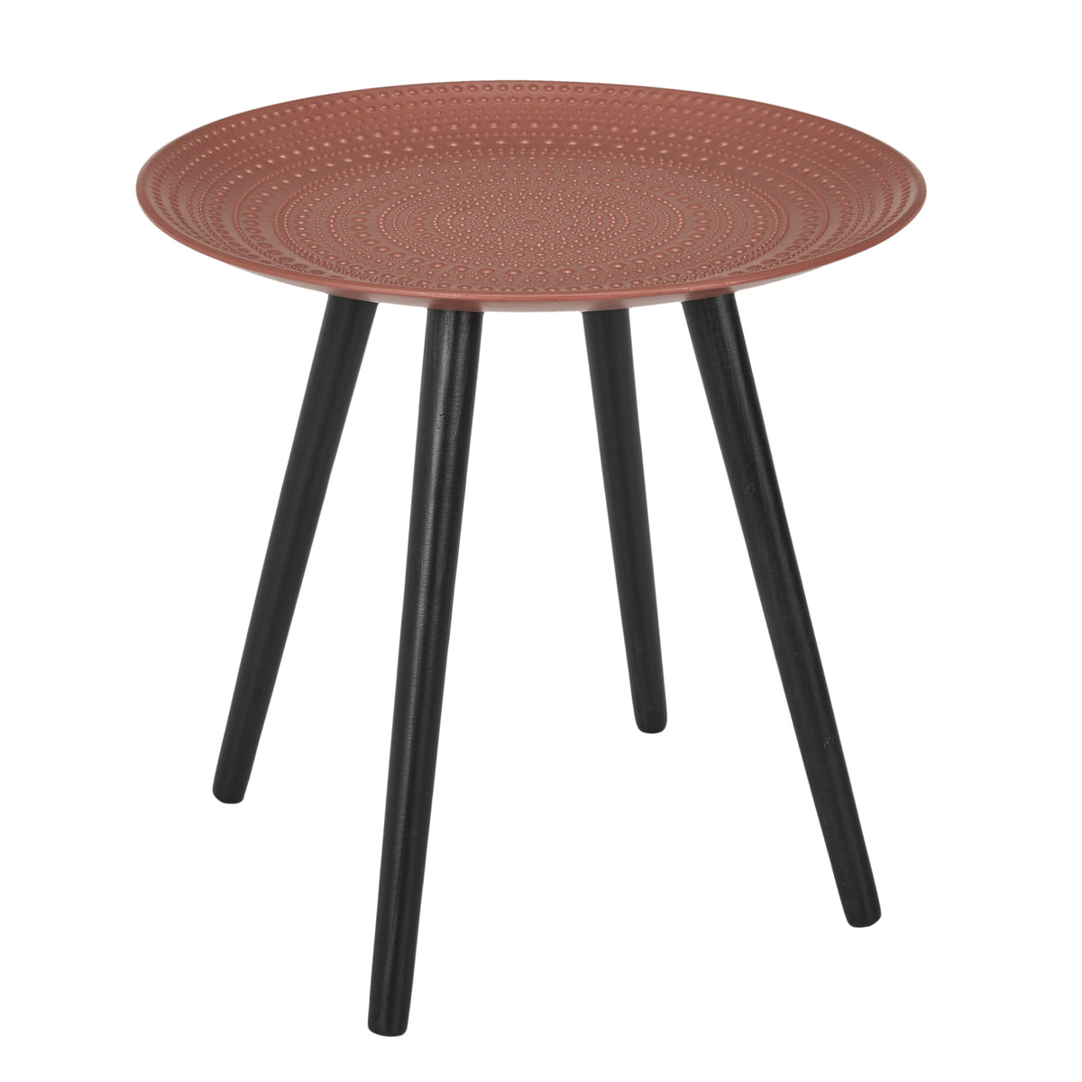 Table Gigogne Ronde Relief Ocre X2
