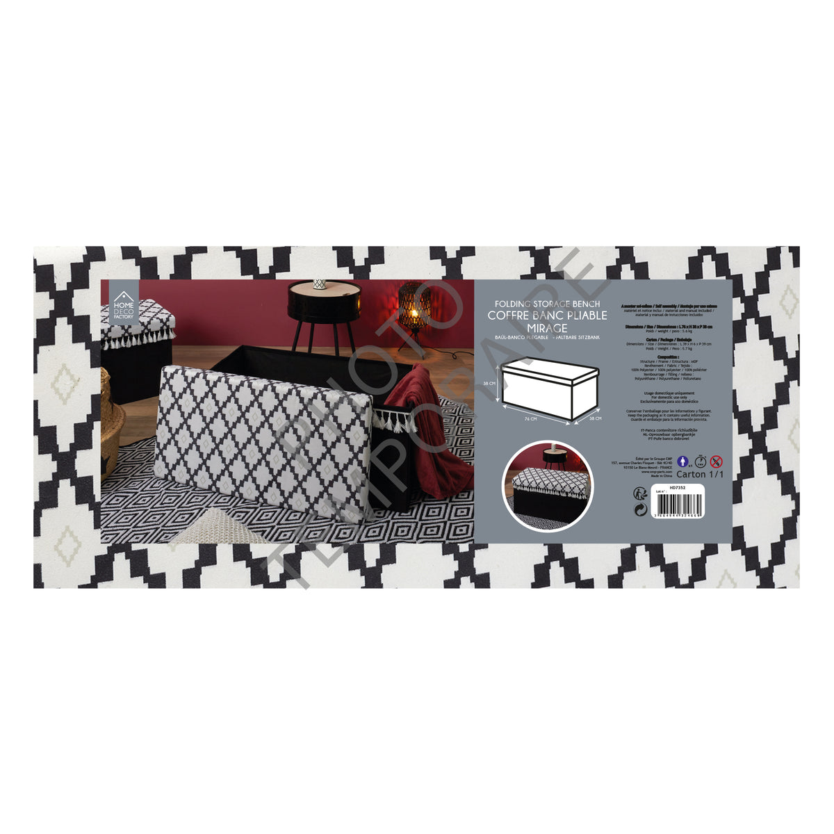 Coffre Banc Pliable Avec Pampille Mirage