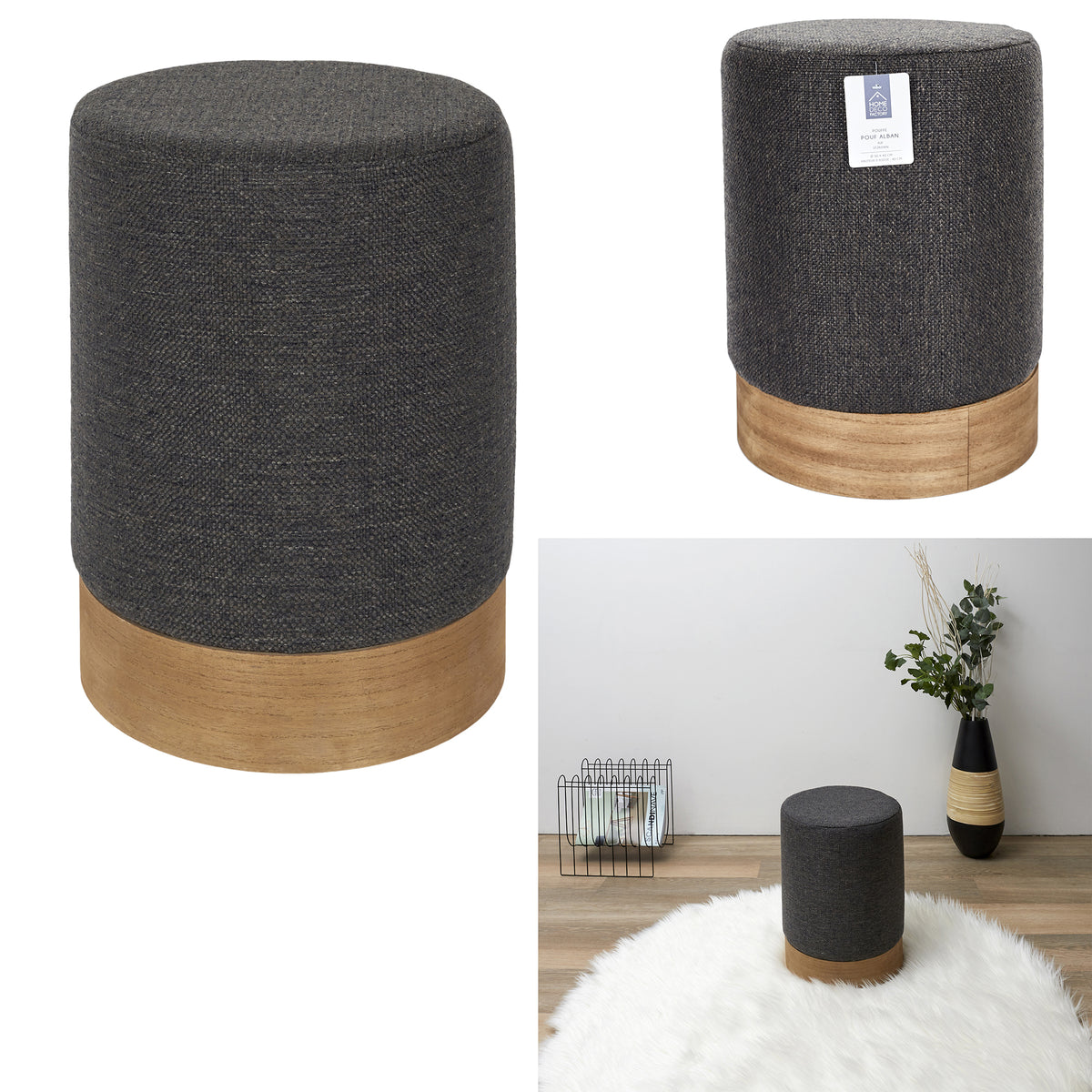 Pouf Alban Gris Chine