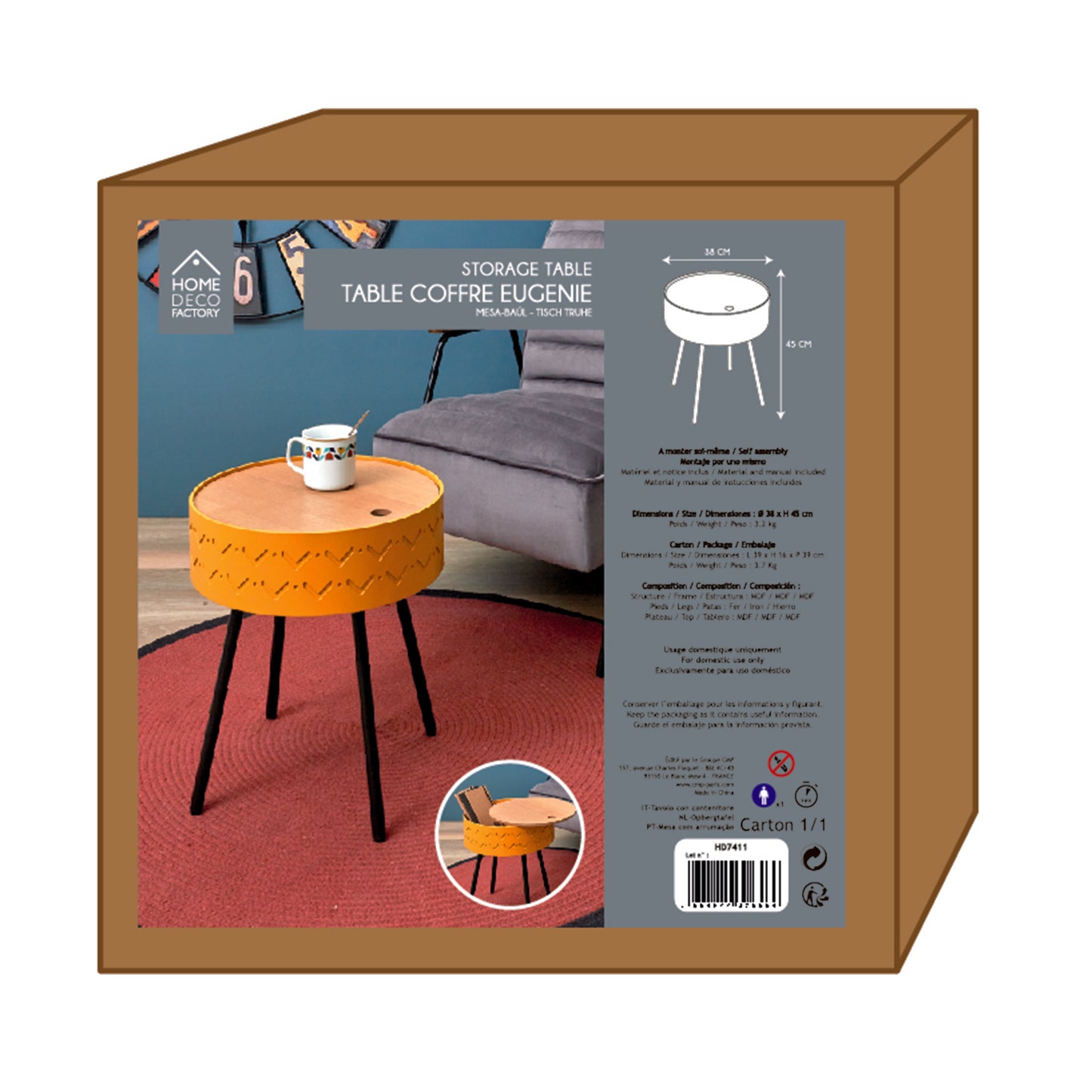 Table Coffre Eugenie Moutarde