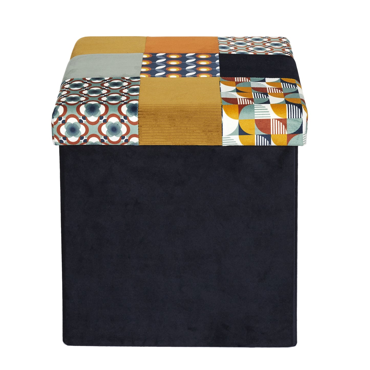 Coffre Pouf Pliable Patchwork Retro