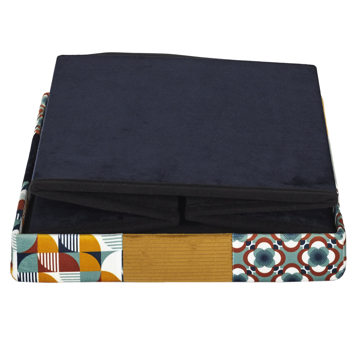 Coffre Pouf Pliable Patchwork Retro